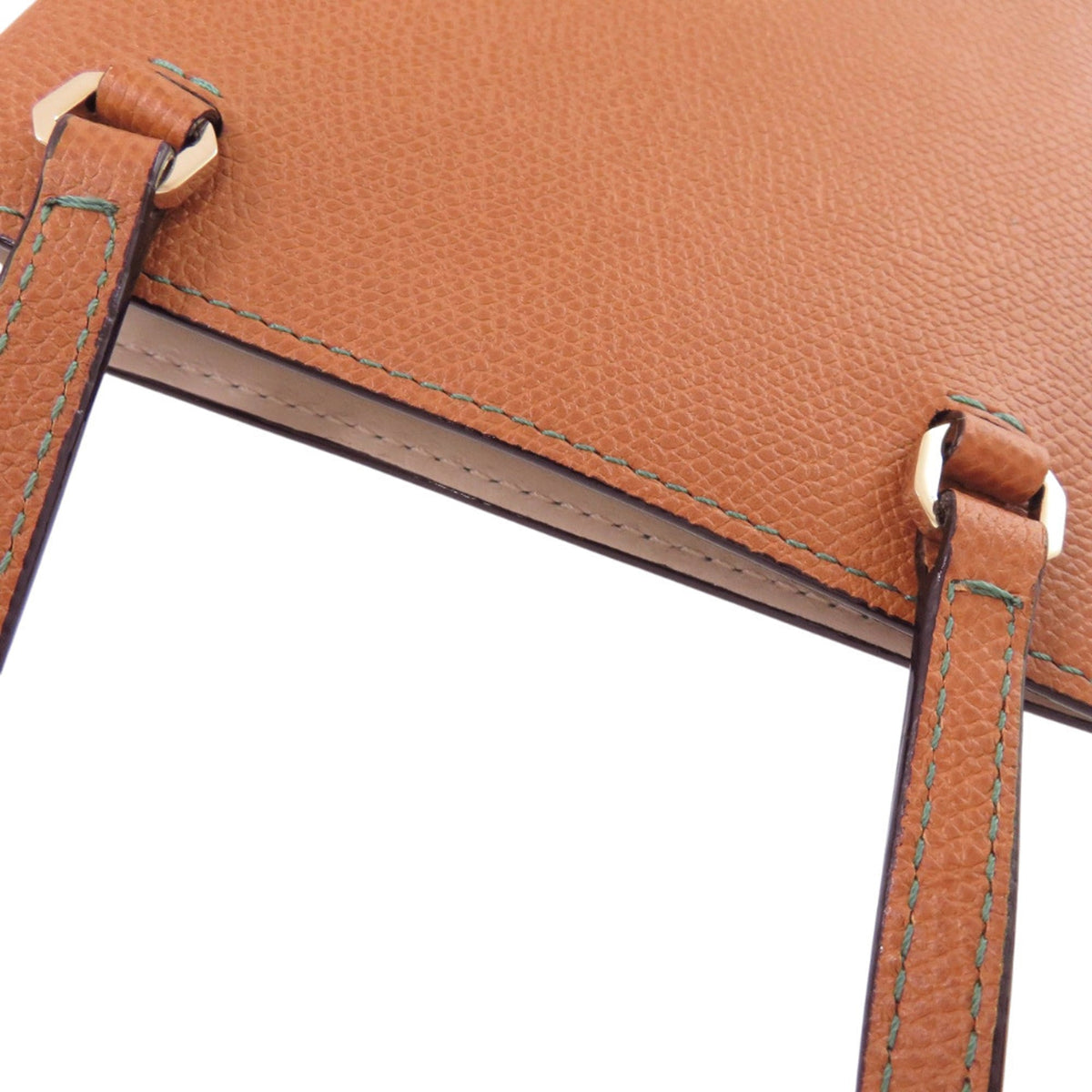 Valextra Brown Green Leather Shoulder Bag (Pre-Owned)