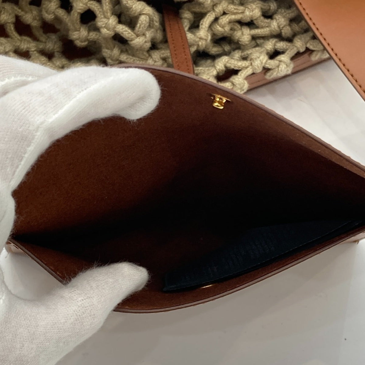 Stella Mccartney Brown Mesh Pouch Tote Bag (Pre-Owned)