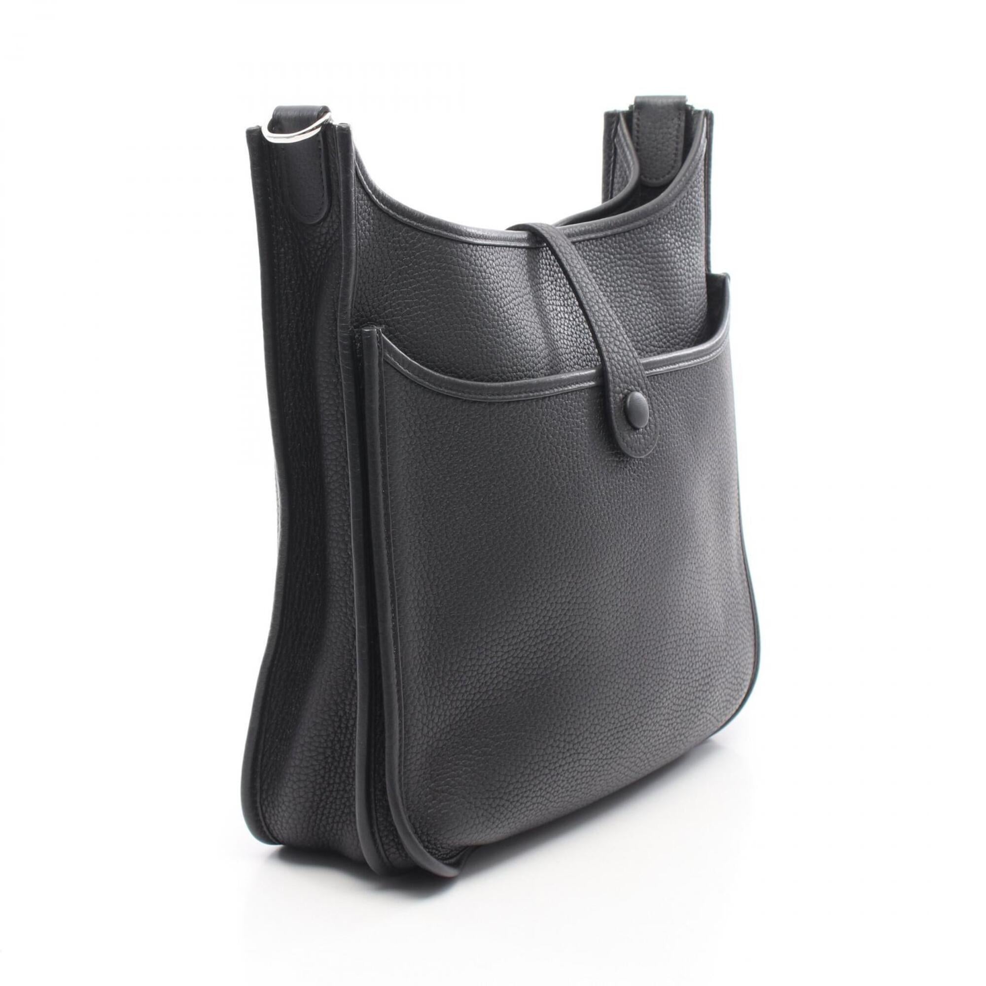 Hermes Black Taurillon Clemence Leather Shoulder Bag (Pre-Owned)