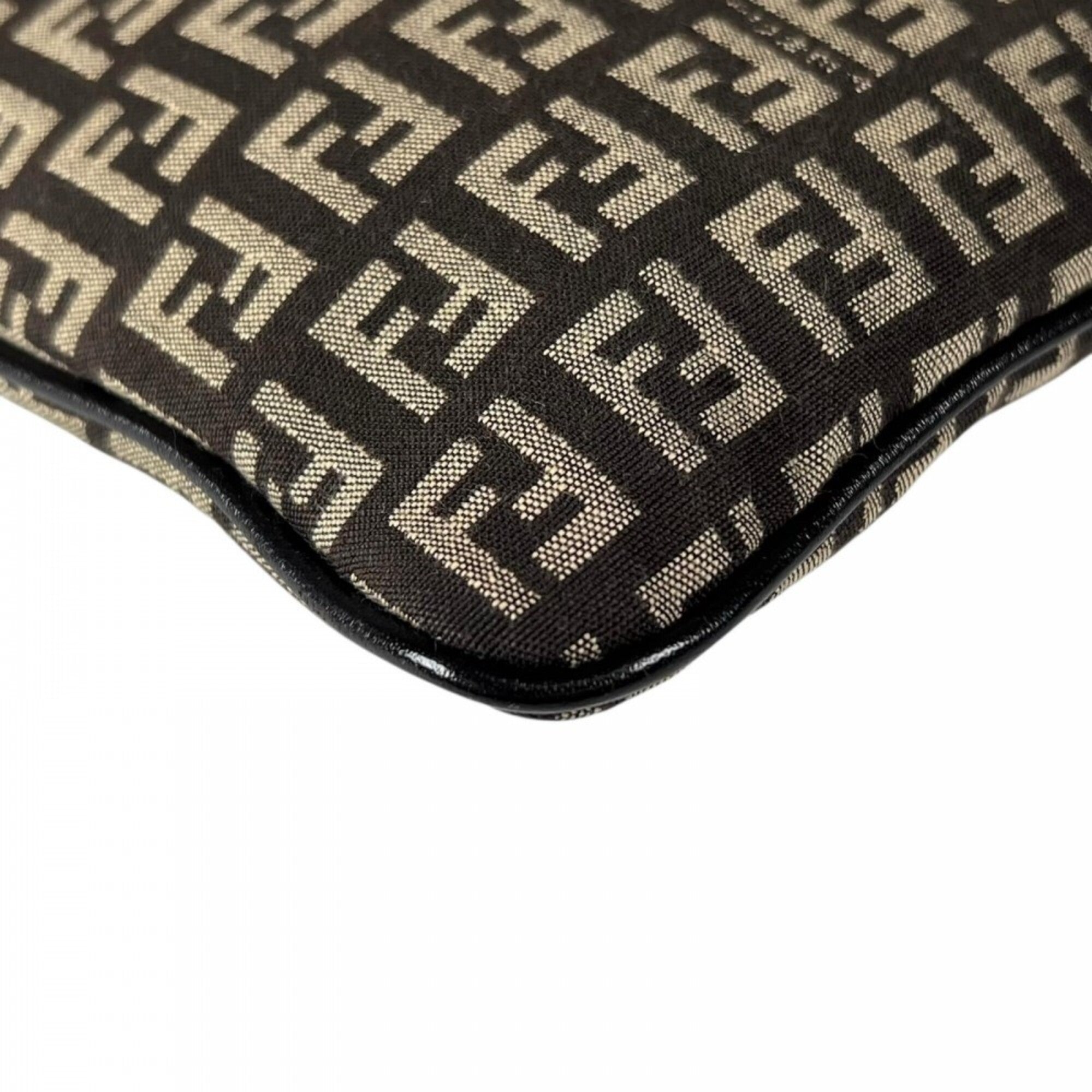 Fendi Brown Canvas Leather Shoulder Bag (Pre-Owned)