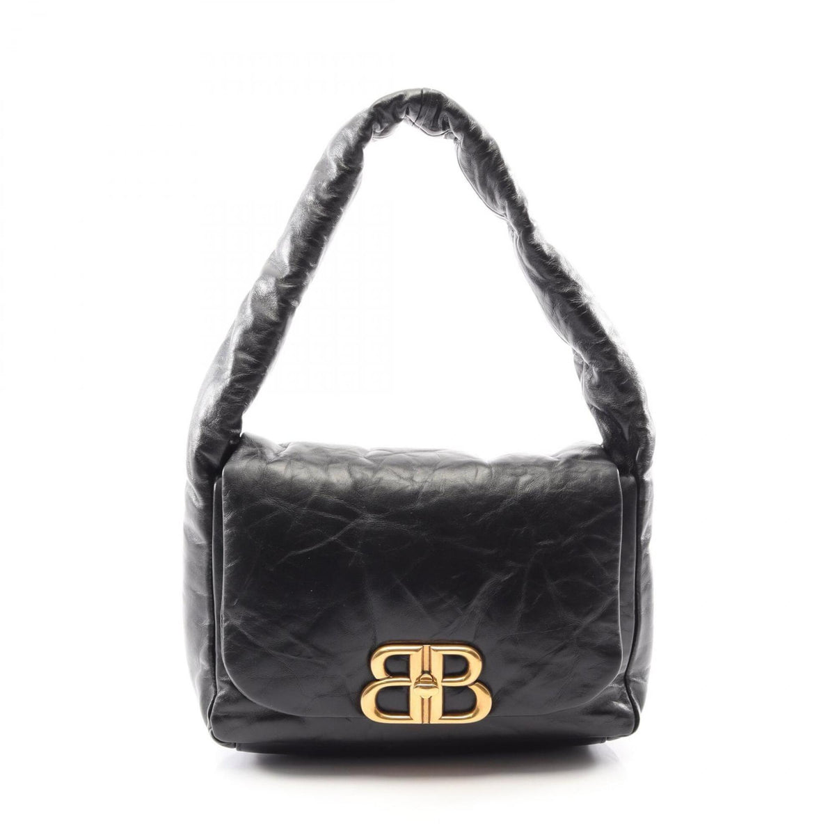 Balenciaga Black Leather Handbag Shoulder Bag (Pre-Owned)