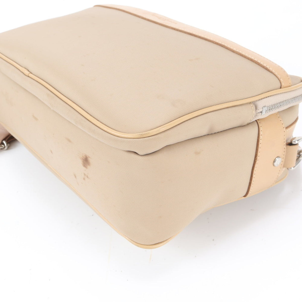Balenciaga Beige Leather Canvas Messenger Bag Shoulder Bag (Pre-Owned)