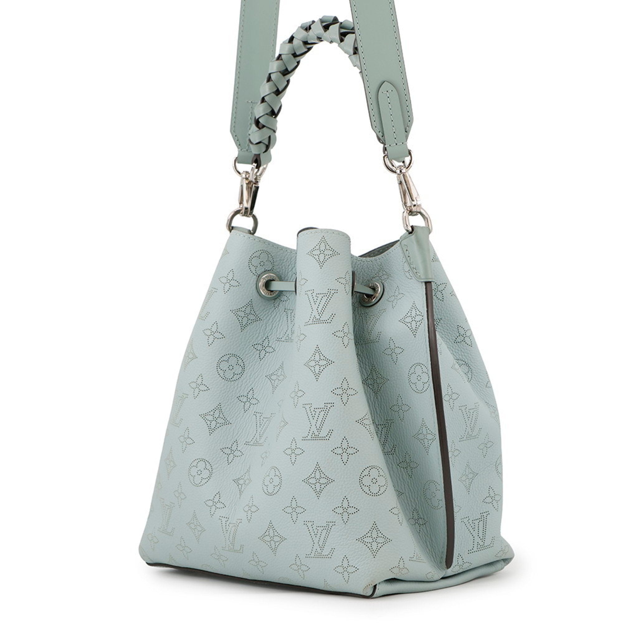 Louis Vuitton Light Blue Monogram Mahina Leather Handbag Shoulder Bag (Pre-Owned)