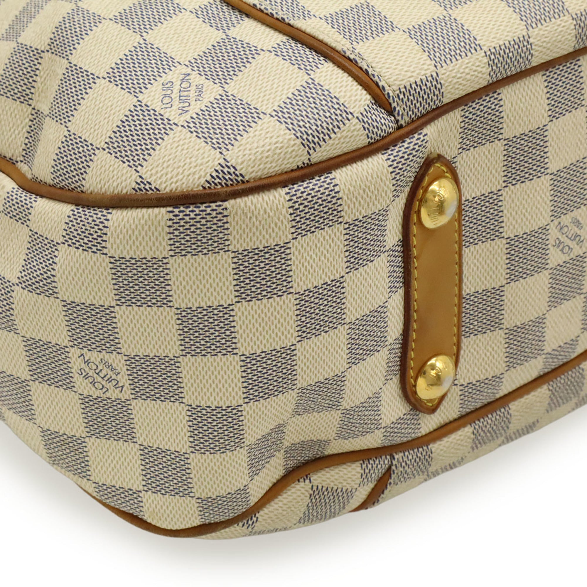 Louis Vuitton Ivory Damier Azur Canvas Shoulder Bag Tote Bag (Pre-Owned)
