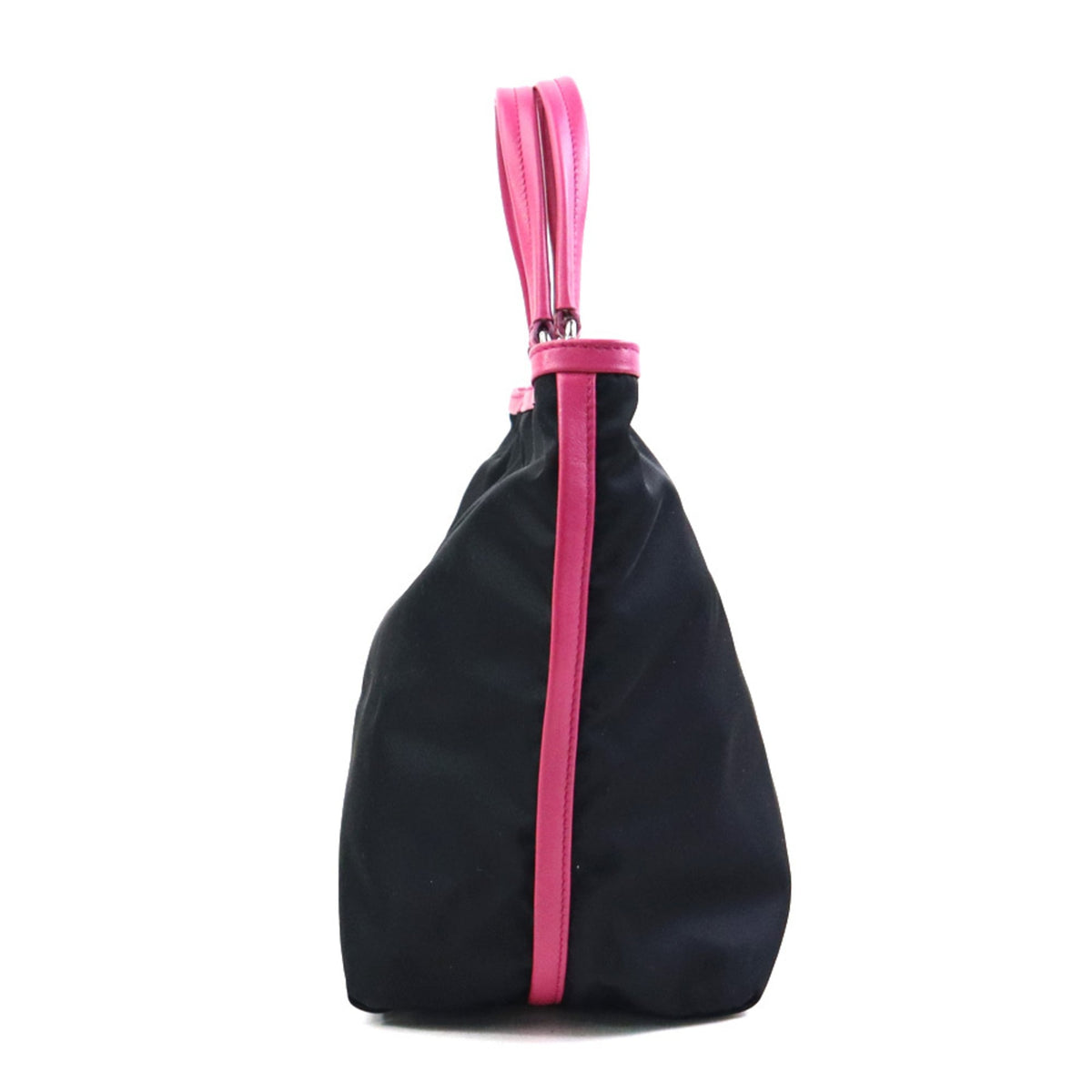 Salvatore Ferragamo Black Pink Nylon Leather Handbag Shoulder Bag (Pre-Owned)