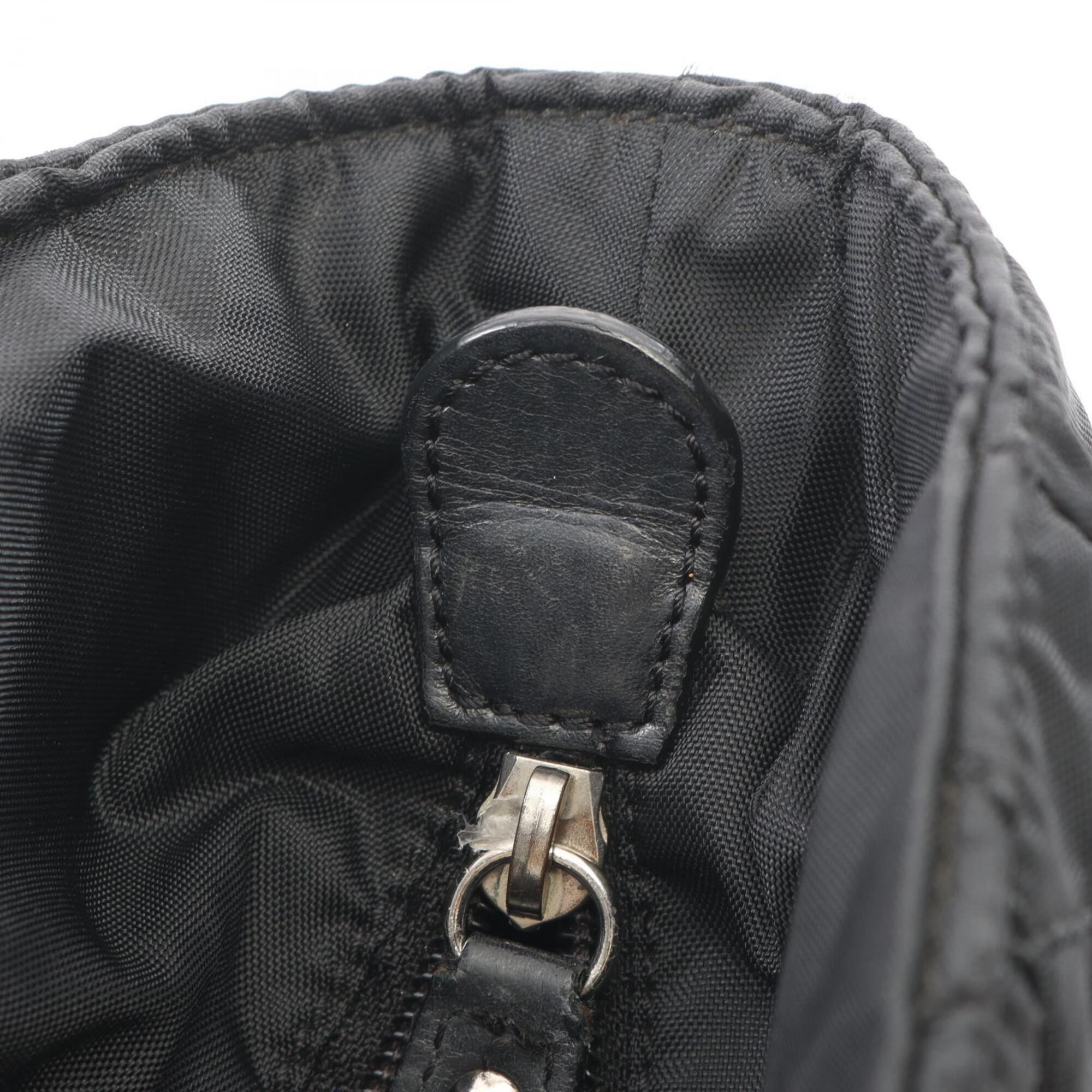 Chanel Black Nylon Leather Handbag Tote Bag (Pre-Owned)