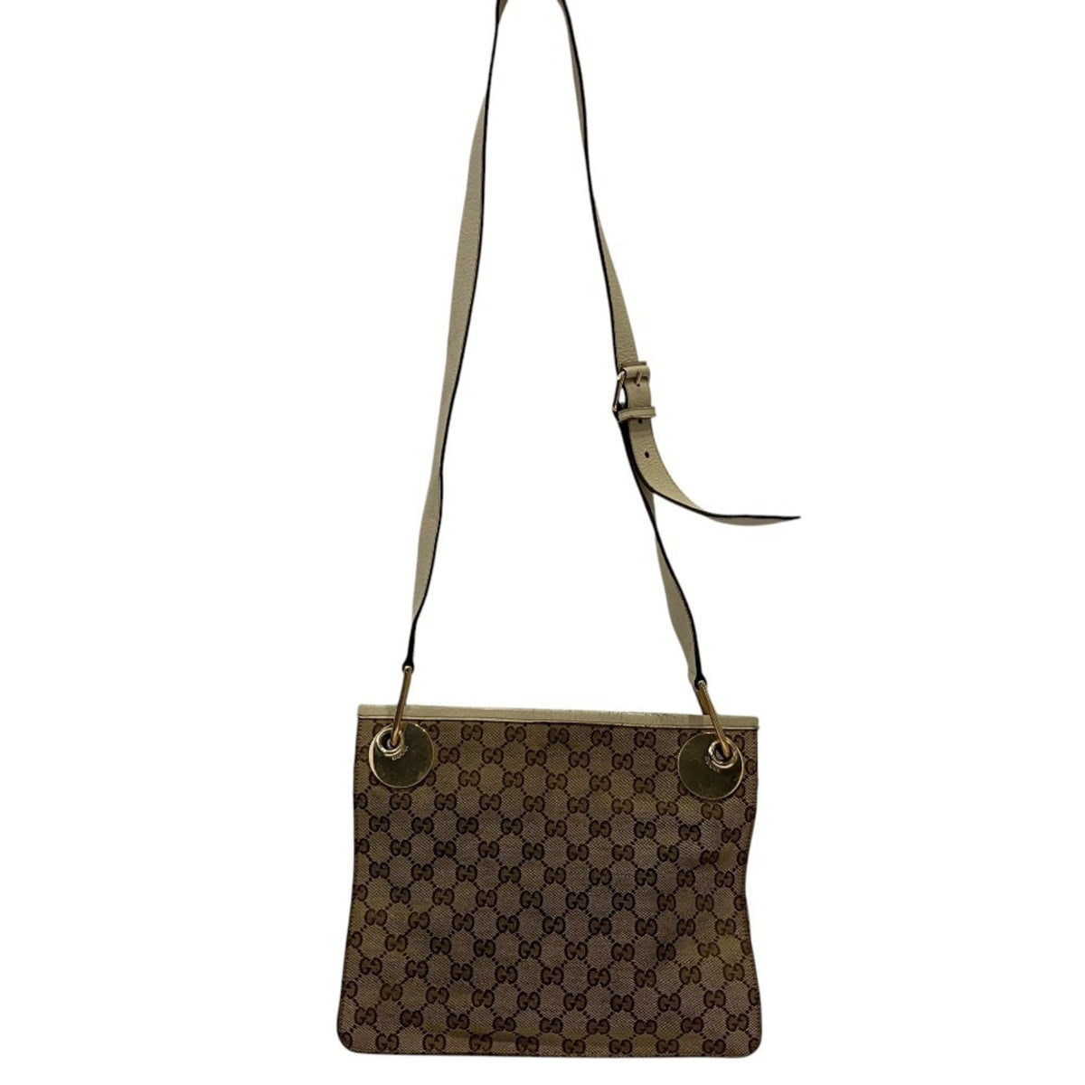 Gucci Gg Canvas Beige Gg Canvas Shoulder Bag (Pre-Owned)