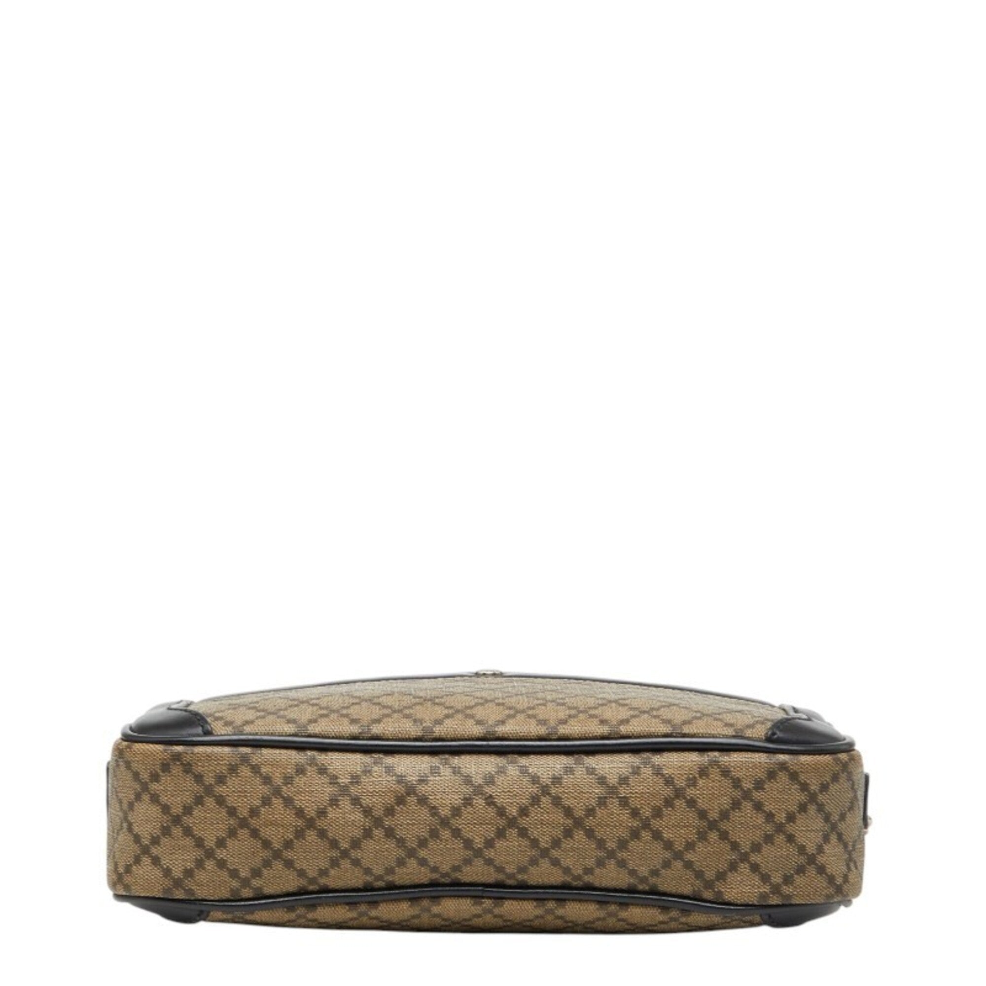 Gucci Diamante Beige Black Pvc Leather Clutch Bag (Pre-Owned)