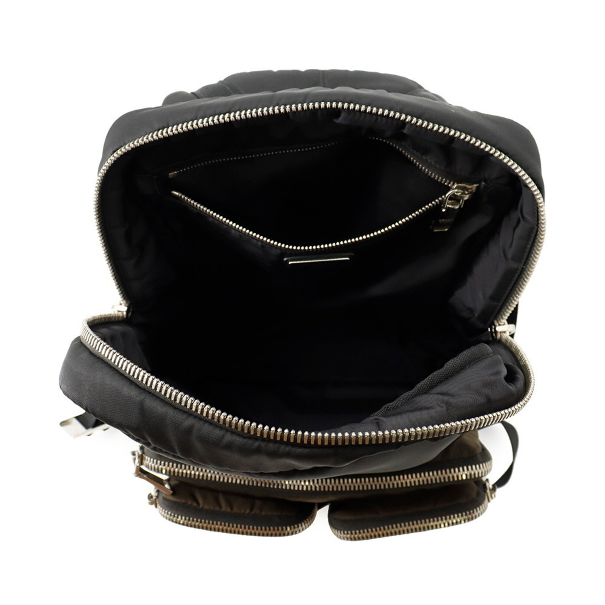 Prada Black Khaki Nylon Rubber Backpack (Pre-Owned)