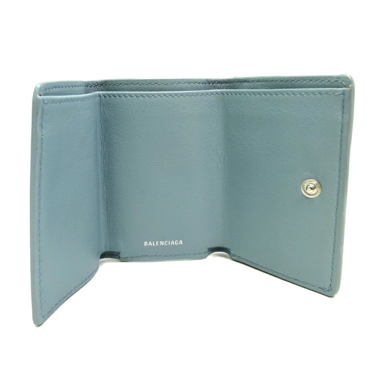 Balenciaga Light Blue Leather Wallet (Tri-Fold) (Pre-Owned)