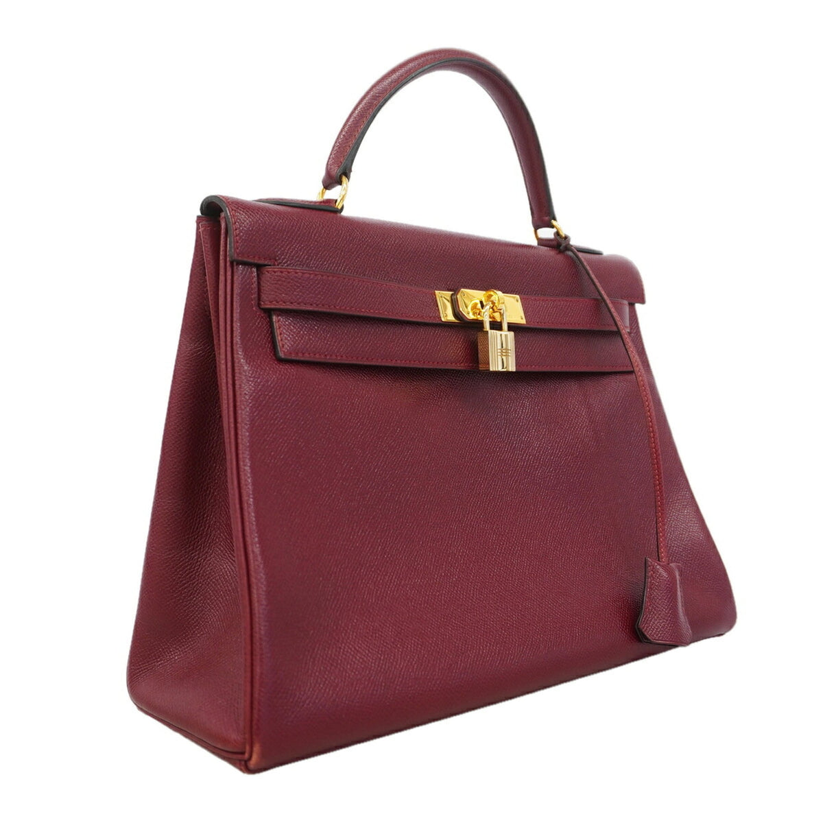 Hermes Rouge H Courchevel Leather Handbag (Pre-Owned)
