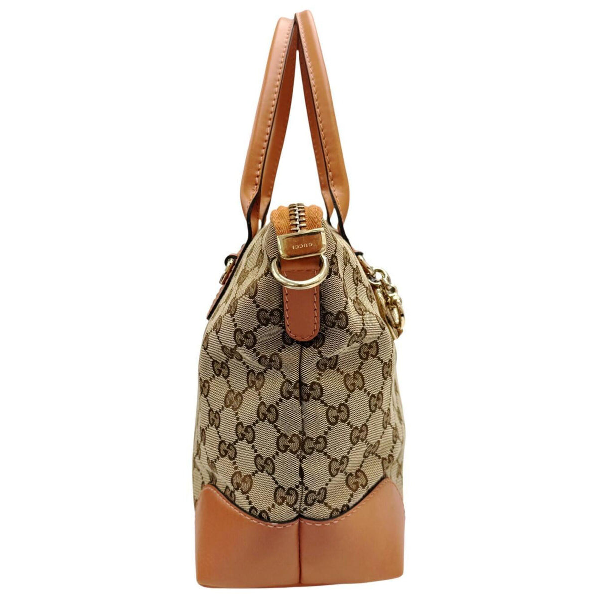 Gucci Beige Pink Beige Canvas Shoulder Bag (Pre-Owned)