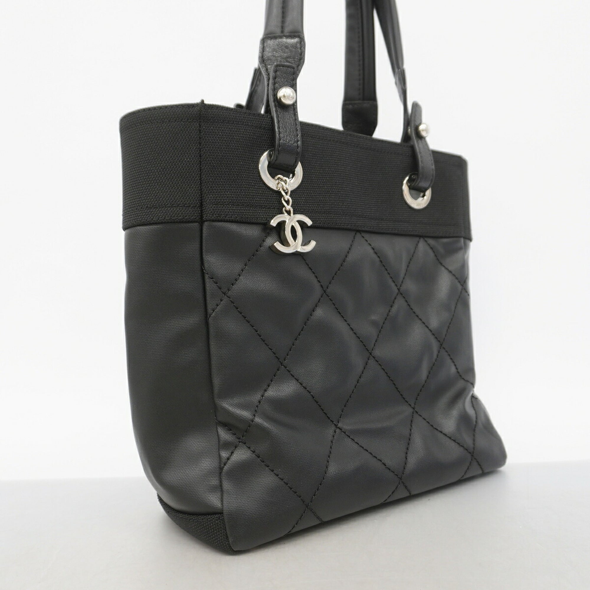 Chanel Black Canvas Tote Bag (Pre-Owned)
