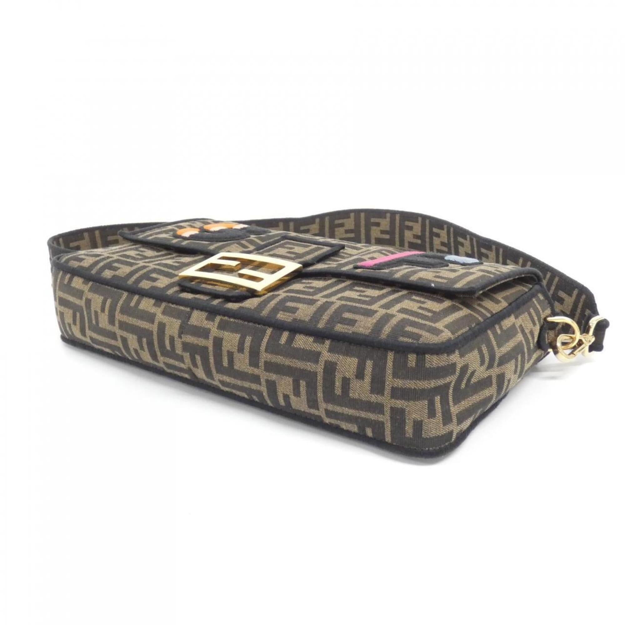 Fendi Brown Multi-Color Nylon Shoulder Bag (Pre-Owned)
