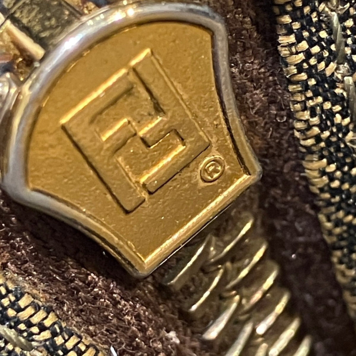Fendi Beige Brown Canvas Leather Handbag (Pre-Owned)