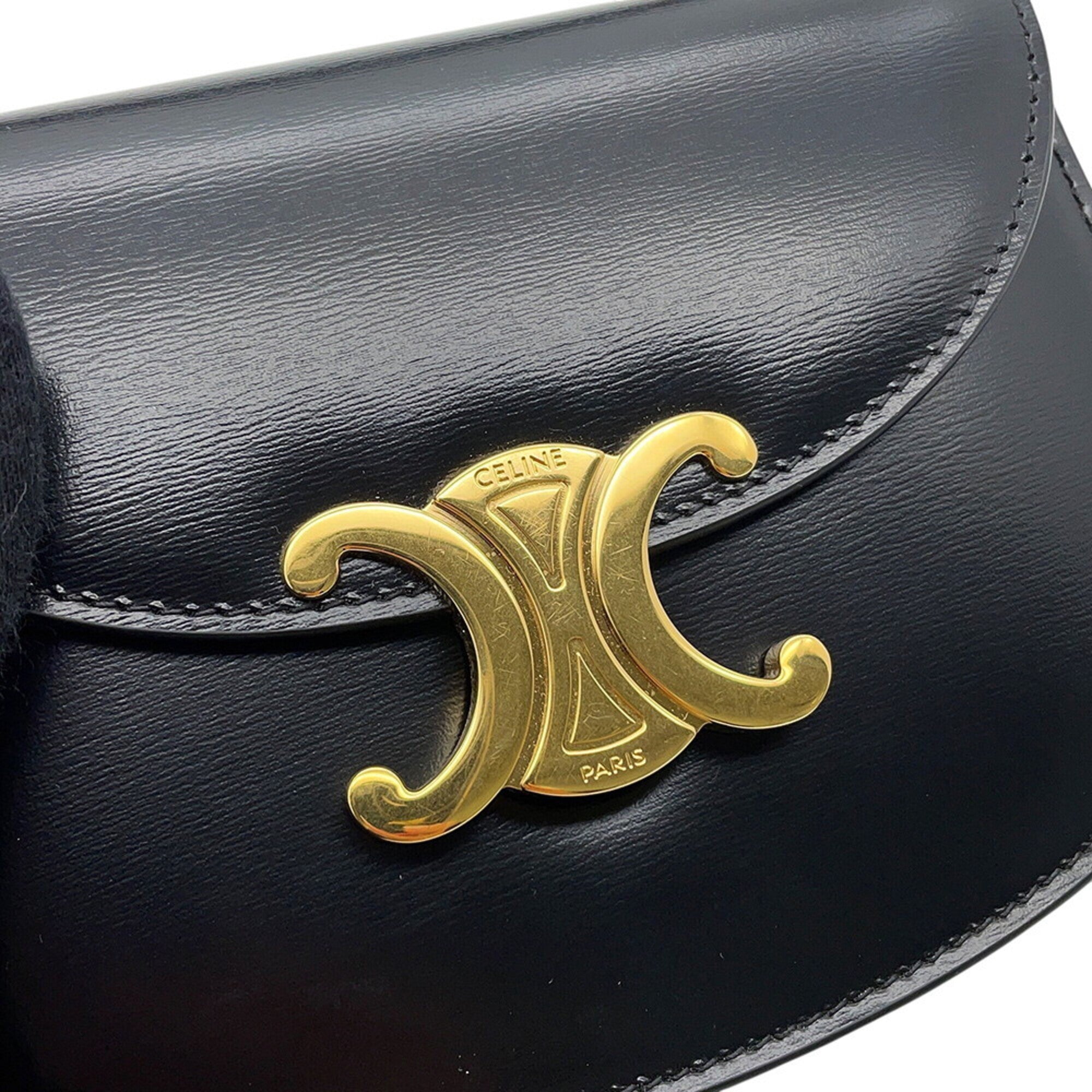 Celine Black Leather Handbag Shoulder Bag (Pre-Owned)