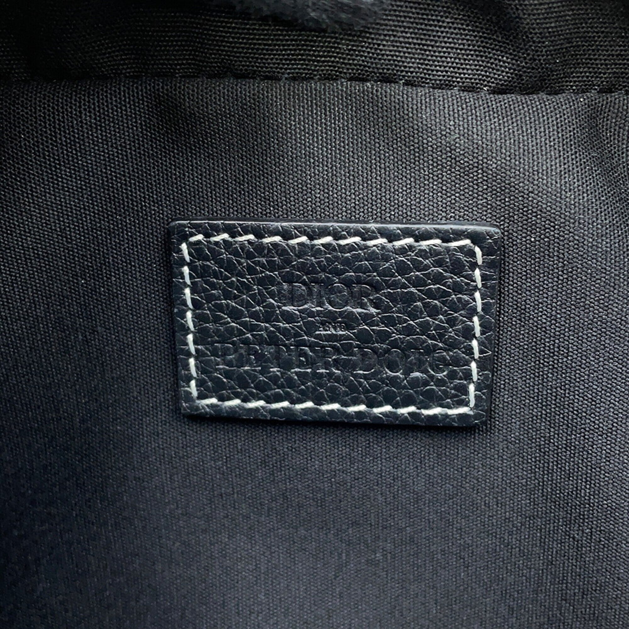 Christian Dior Black Leather Handbag Messenger Bag Shoulder Bag (Pre-Owned)