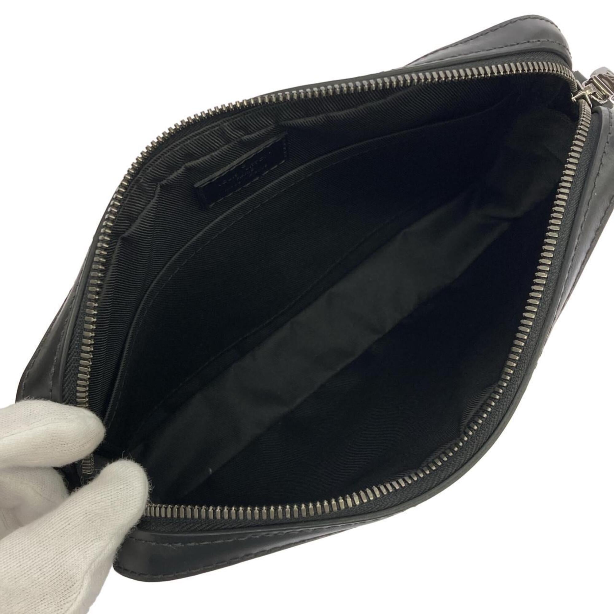 Louis Vuitton Black Gris Coated Canvas Pouch Shoulder Bag (Pre-Owned)