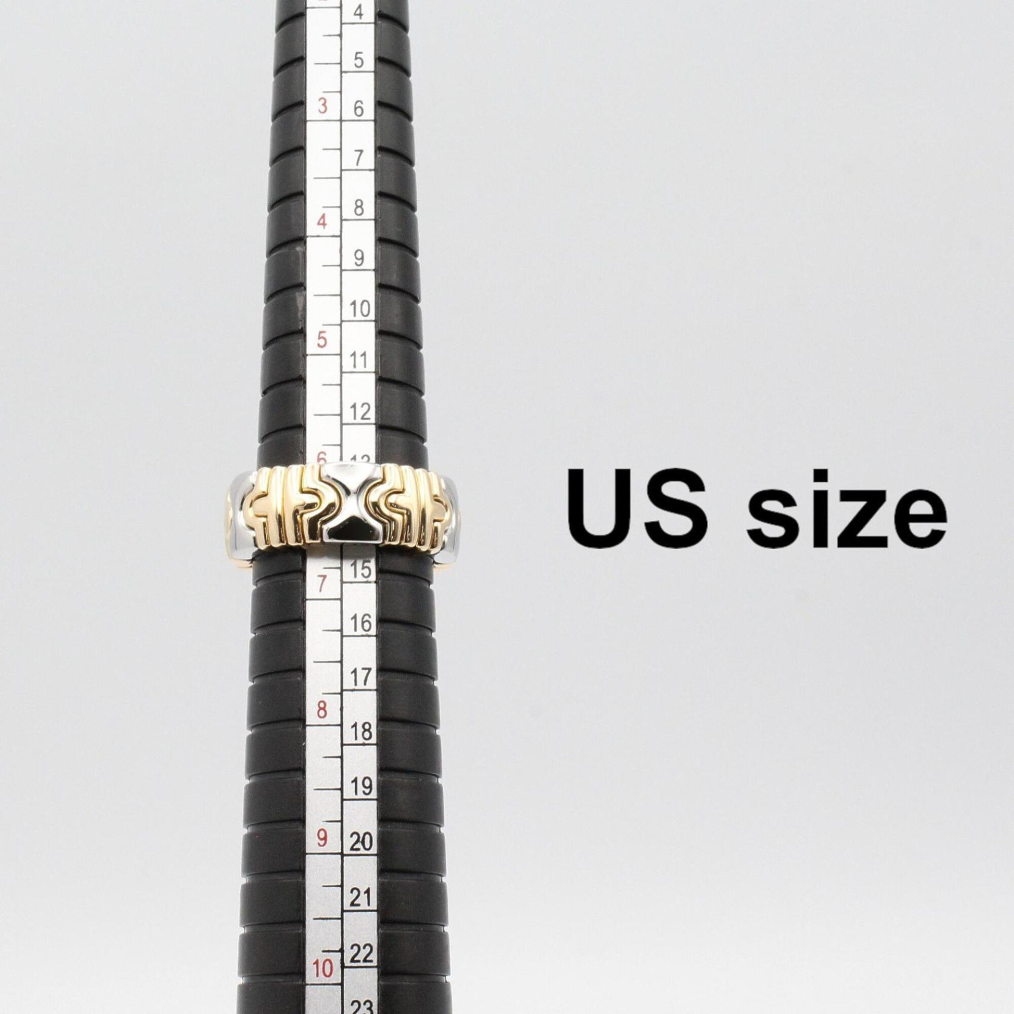 Bvlgari Gold Silver Yellow Gold (18K) Stainless Steel Band Ring (Pre-Owned)