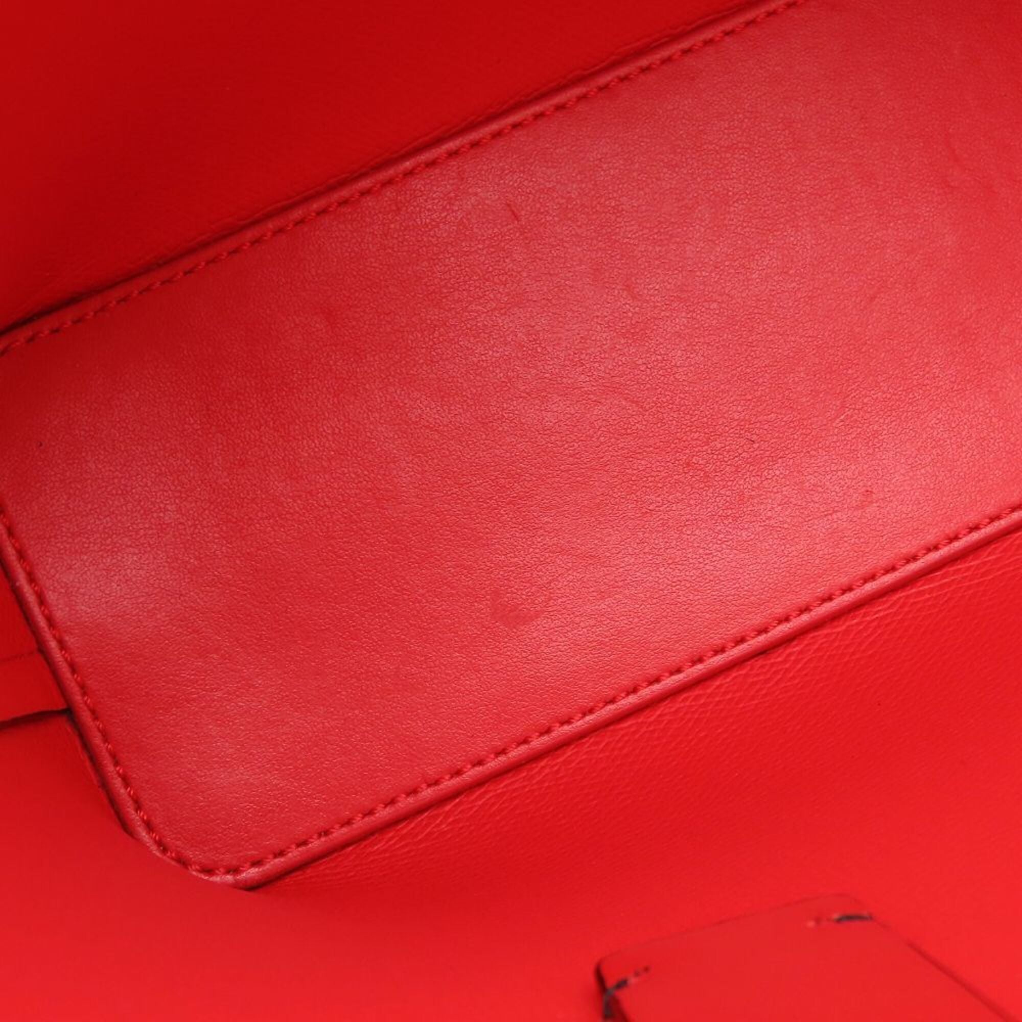 Christian Louboutin Black Red Color Leather Handbag (Pre-Owned)