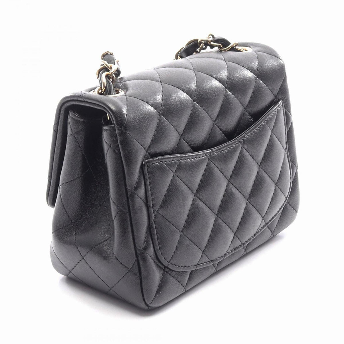 Chanel Black Leather Handbag Shoulder Bag (Pre-Owned)