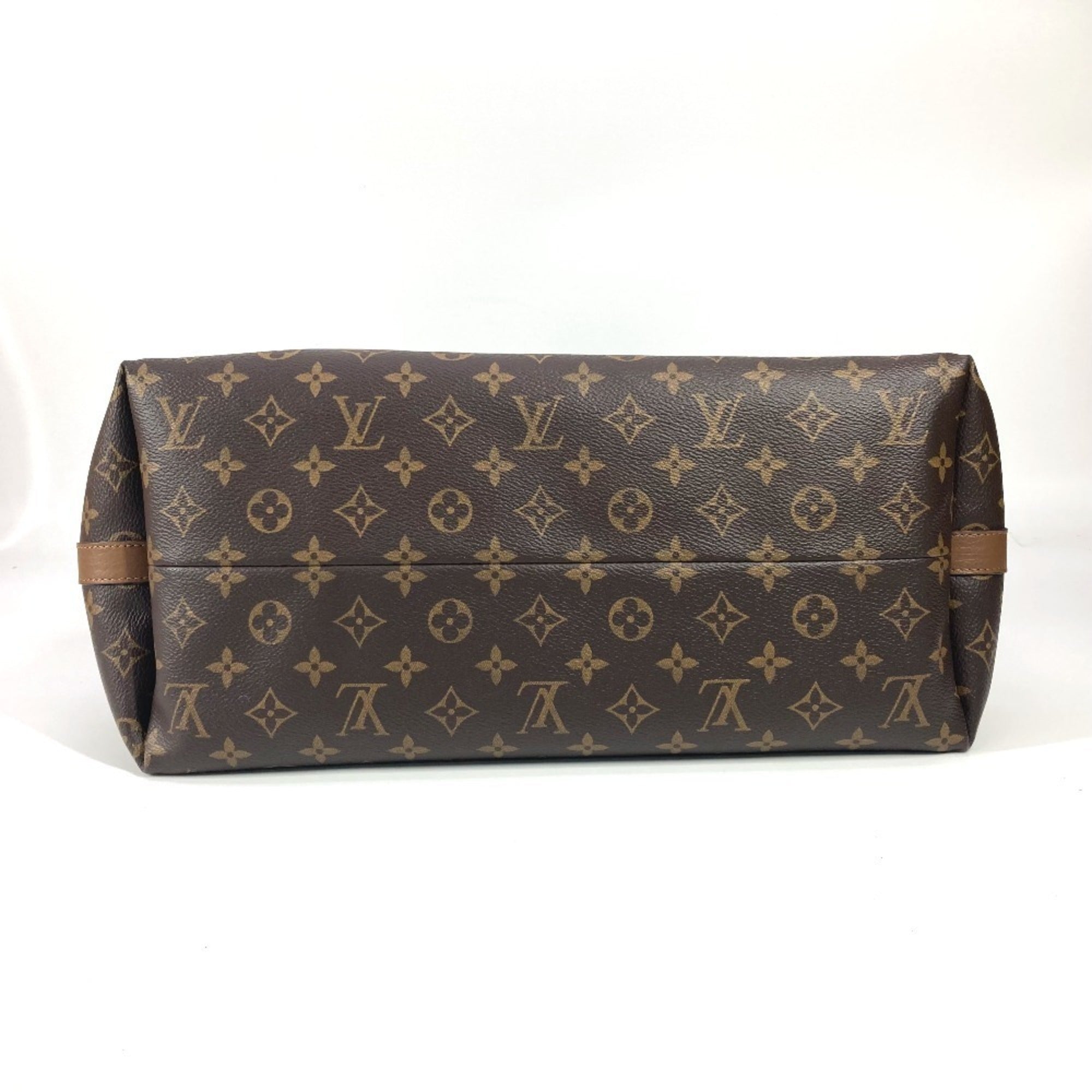 Louis Vuitton Brown Monogram Canvas Leather Shoulder Bag Tote Bag (Pre-Owned)