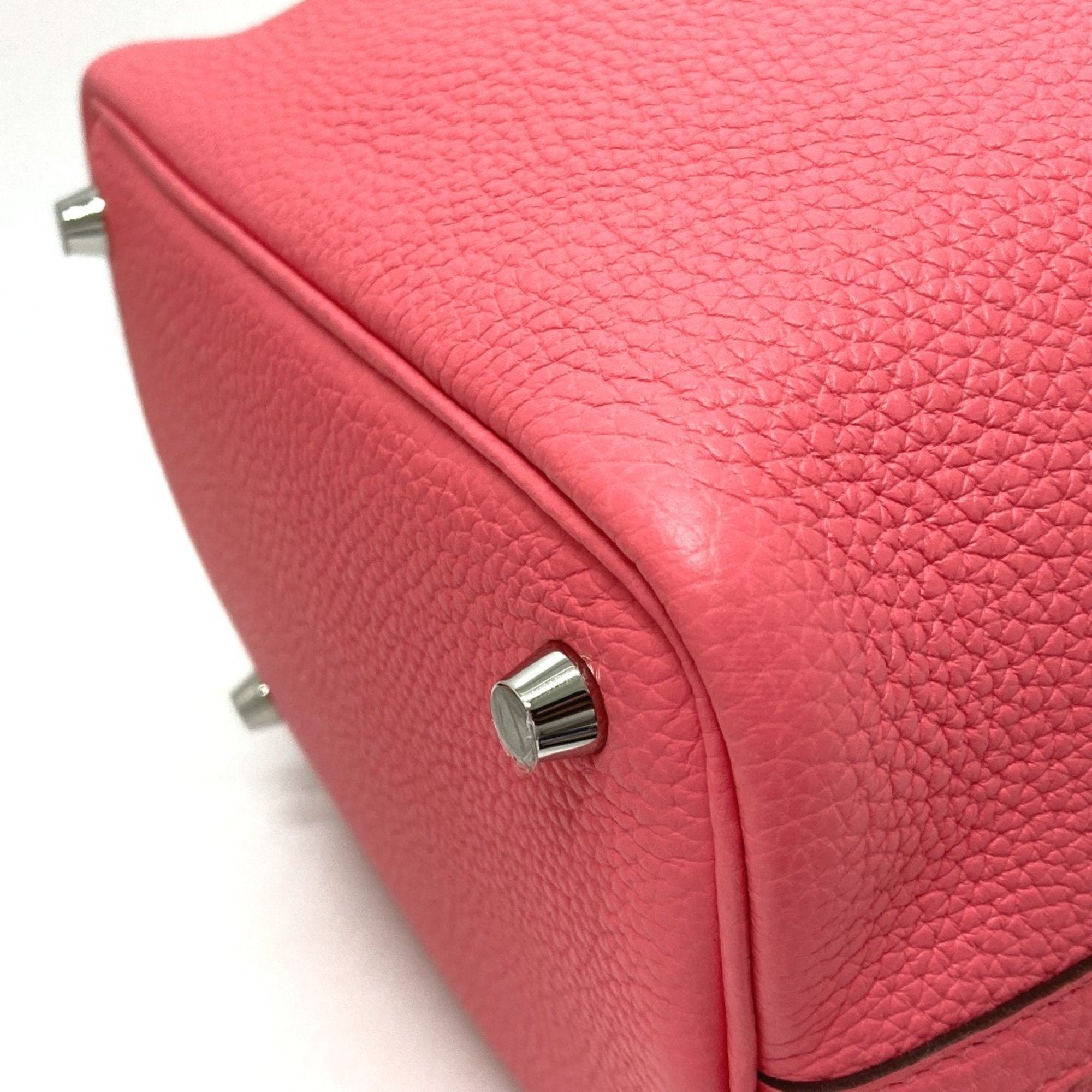 Hermes Pink Rose Azalee Taurillon Clemence Leather Handbag (Pre-Owned)