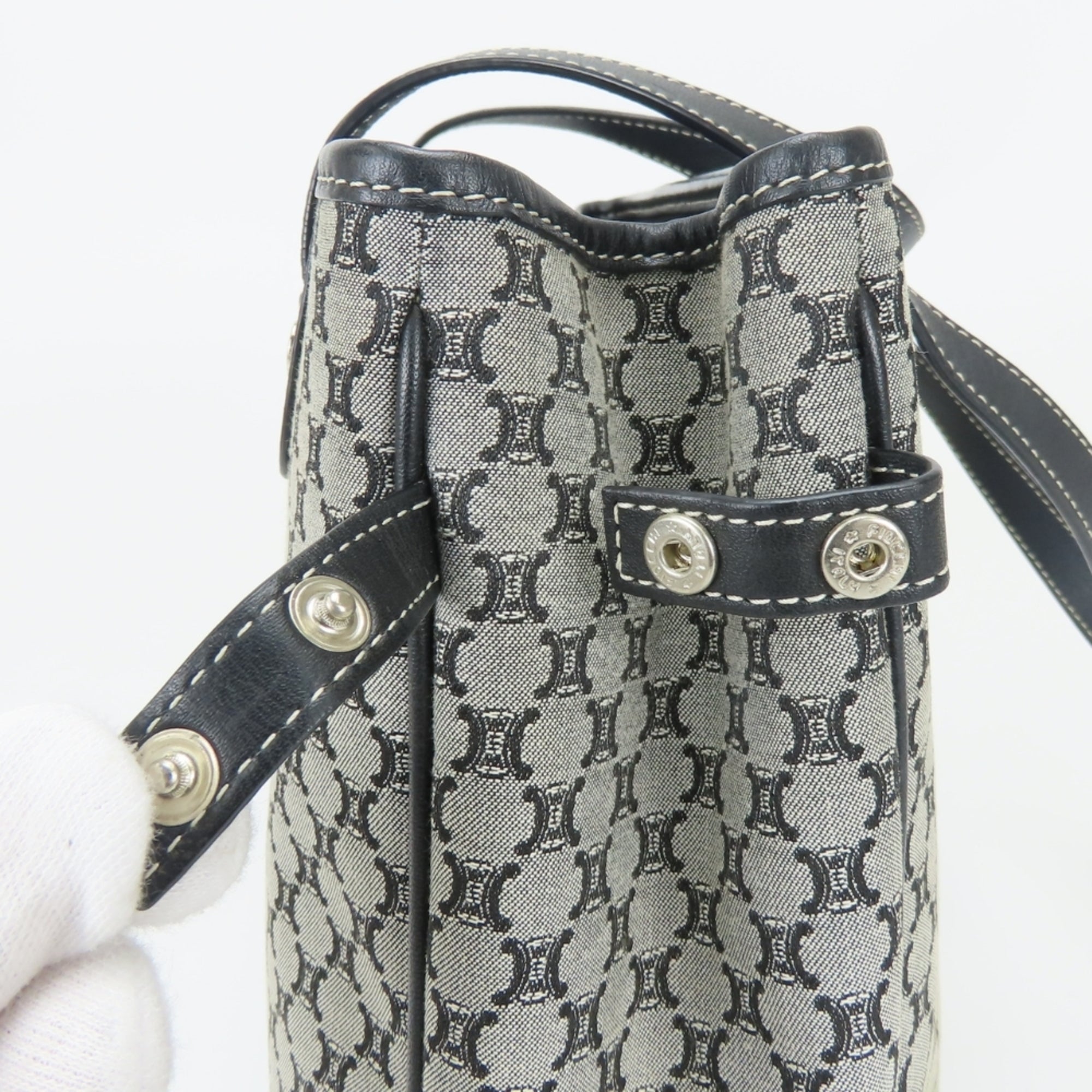 Celine Macadam Black Gray Tote Bag (Pre-Owned)