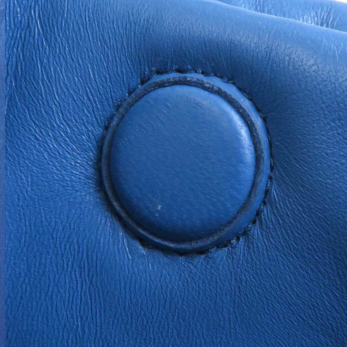 Prada Blue Leather Handbag Shoulder Bag (Pre-Owned)