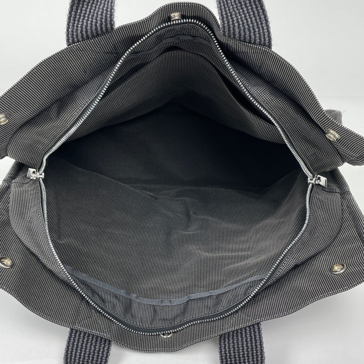 Hermes Gray Nylon Canvas Tote Bag (Pre-Owned)