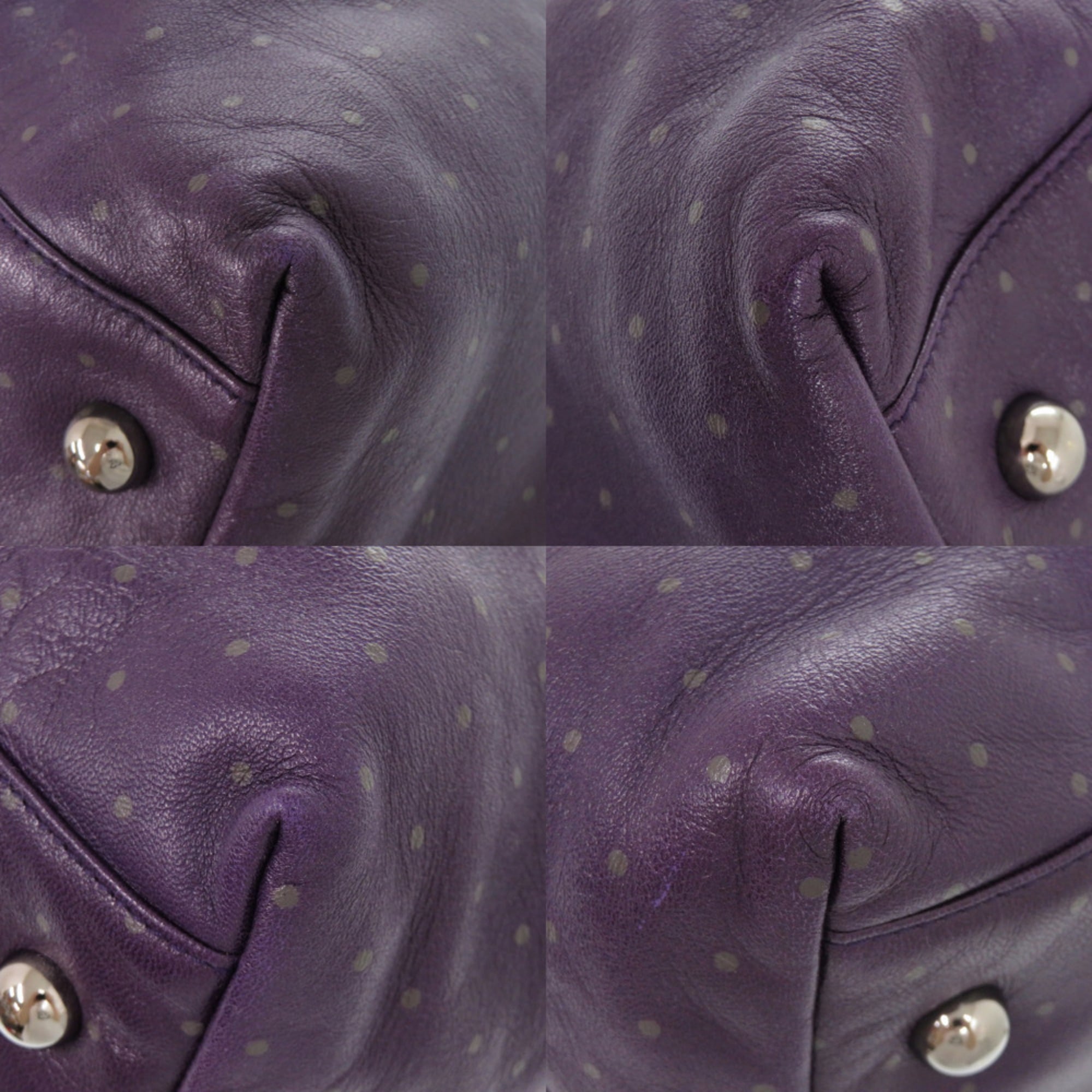Loewe Purple Leather Handbag Tote Bag (Pre-Owned)