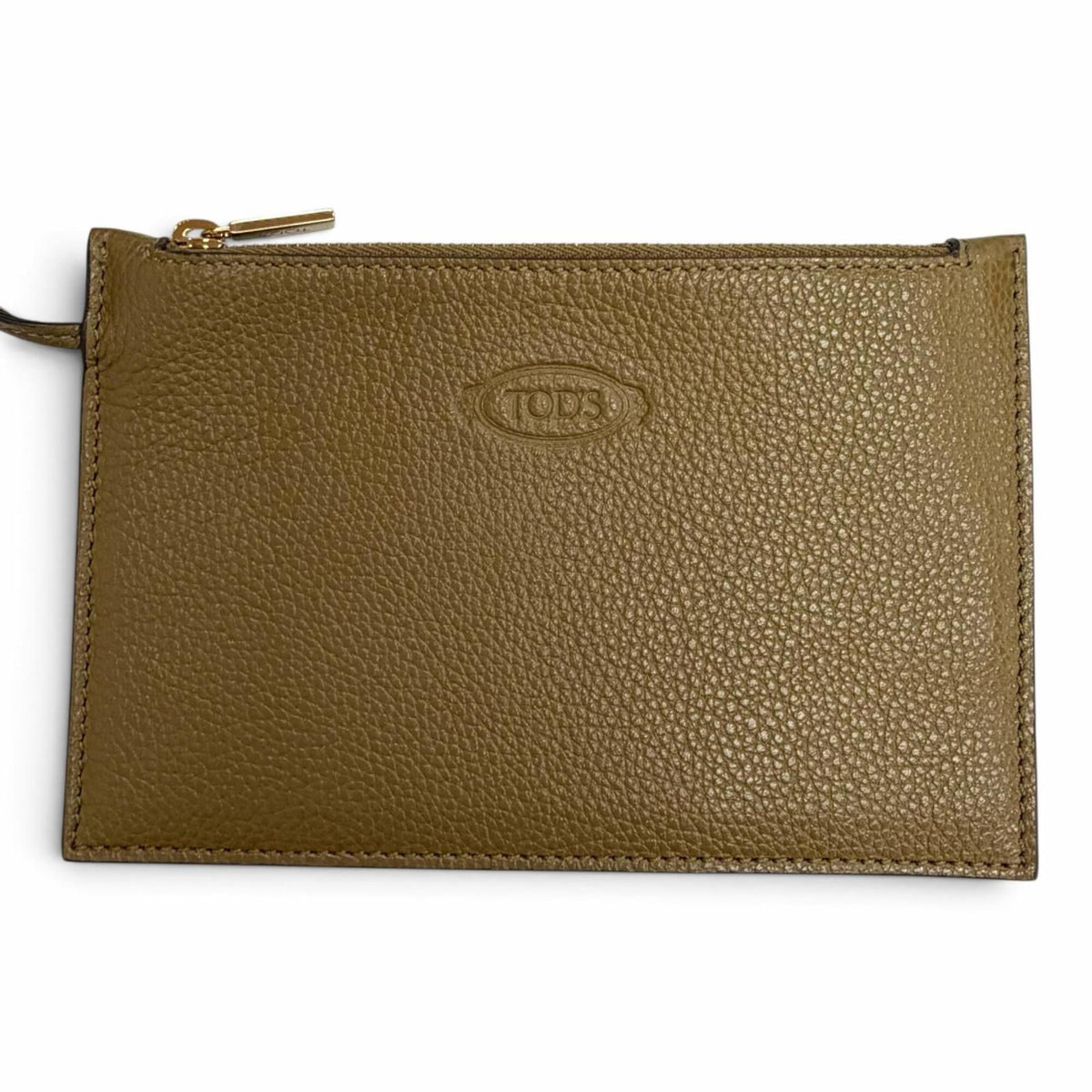 Tod's Olive Leather Pouch Shopping Bag Shoulder Bag Tote Bag (Pre-Owned)