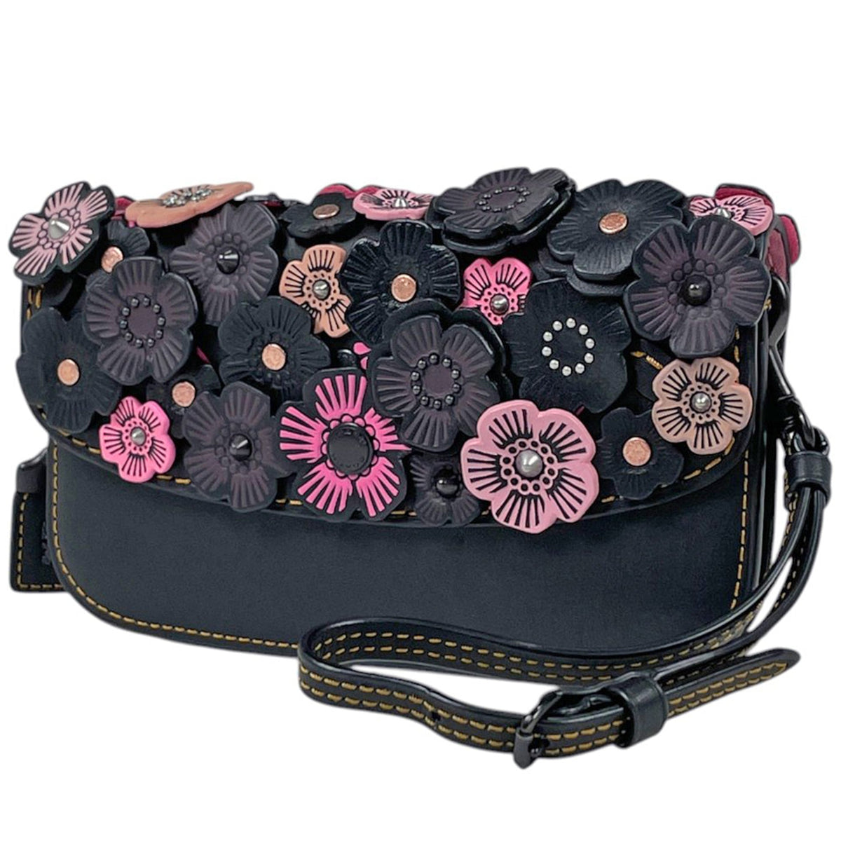 Coach Black Multi-Color Leather Clutch Bag (Pre-Owned)