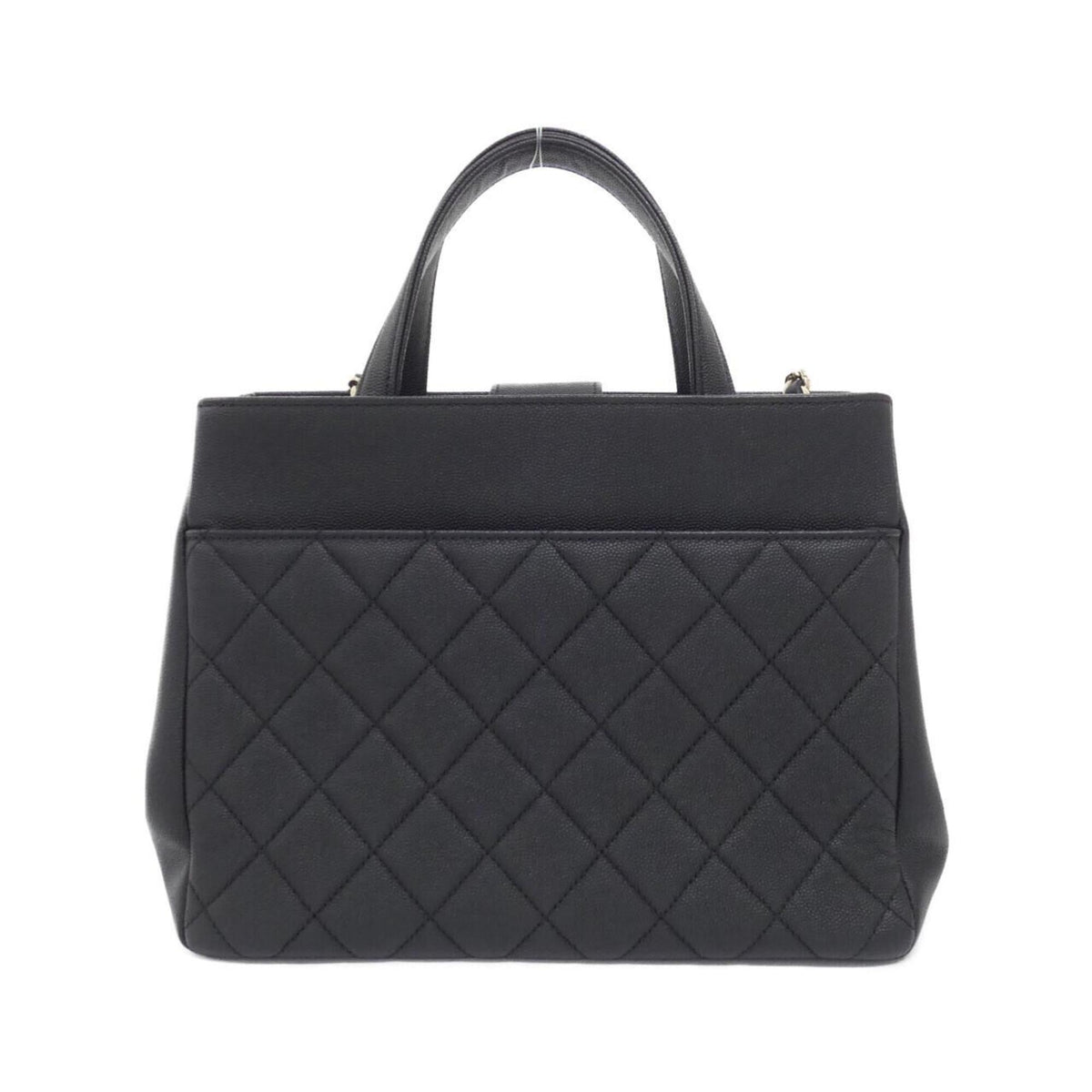 Chanel Black Bordeaux Grained Calfskin Handbag (Pre-Owned)