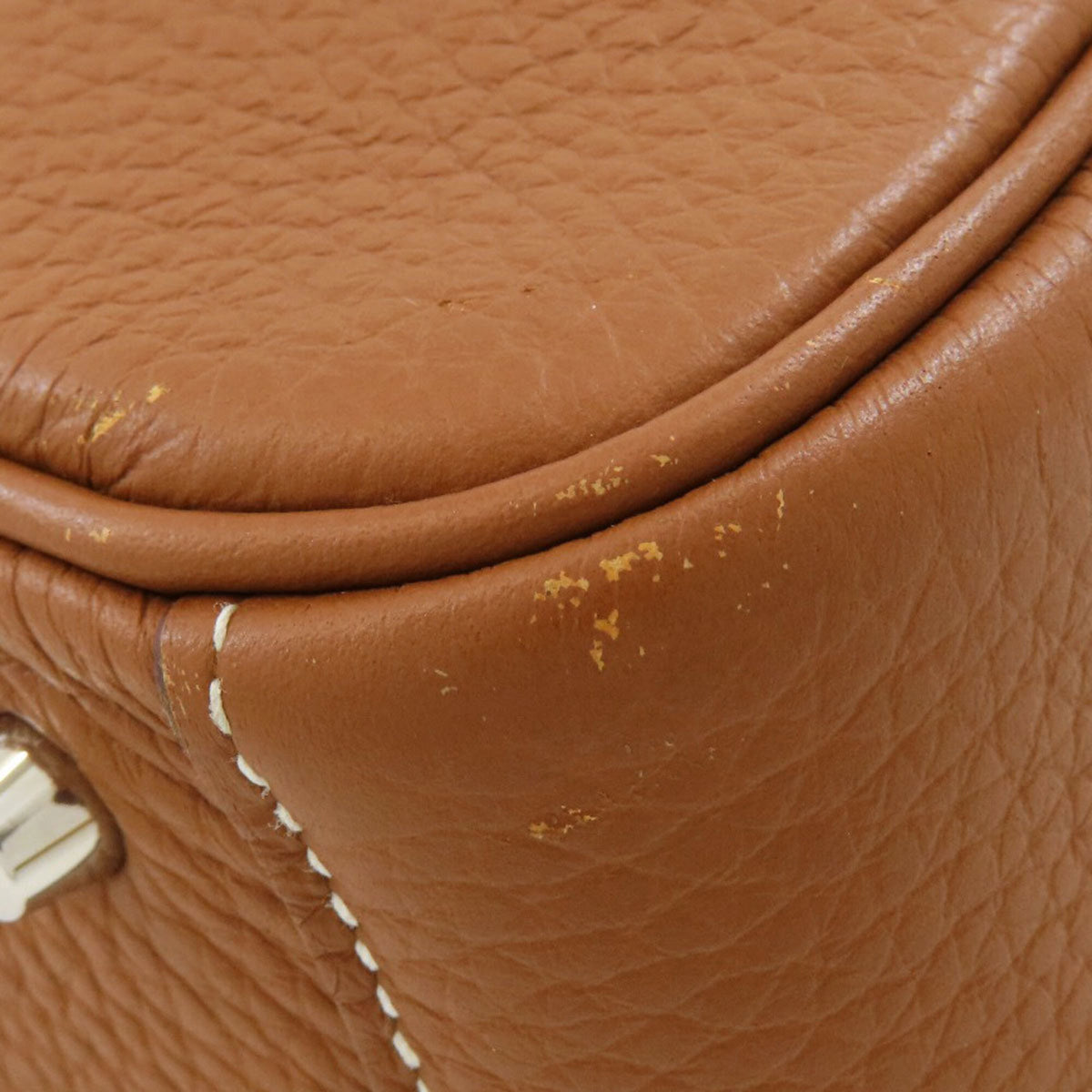 Hermes Gold Taurillon Clemence Leather Handbag (Pre-Owned)