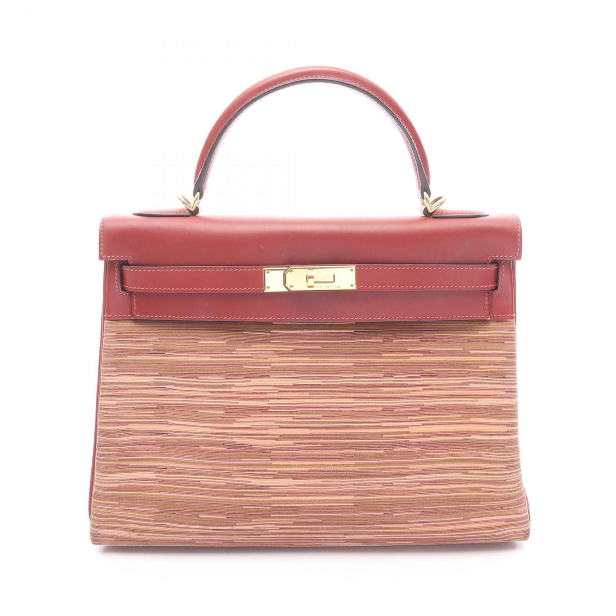 Hermes Bordeaux Vibrato Leather Leather Handbag (Pre-Owned)