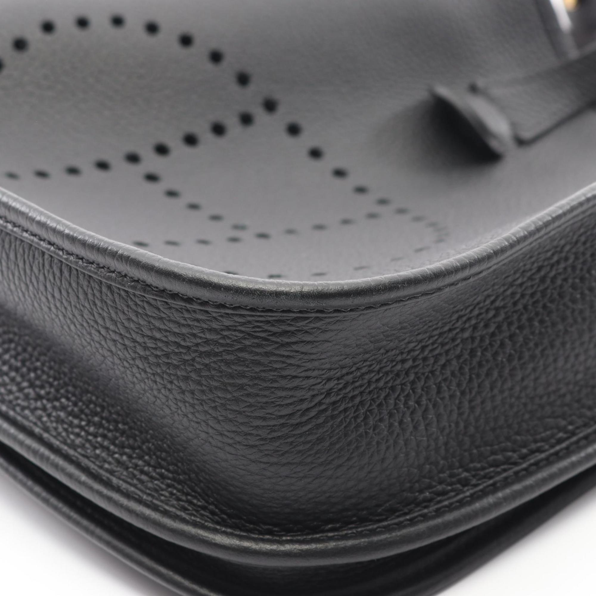 Hermes Black Taurillon Clemence Leather Shoulder Bag (Pre-Owned)