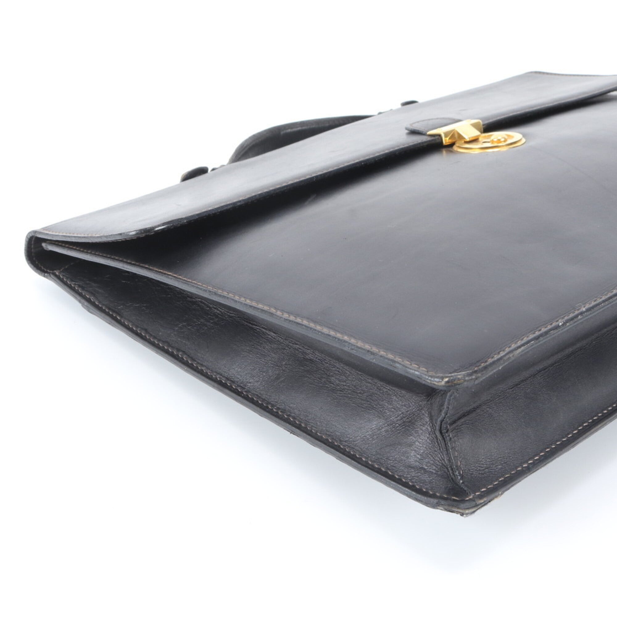 Salvatore Ferragamo Black Leather Briefcase (Pre-Owned)