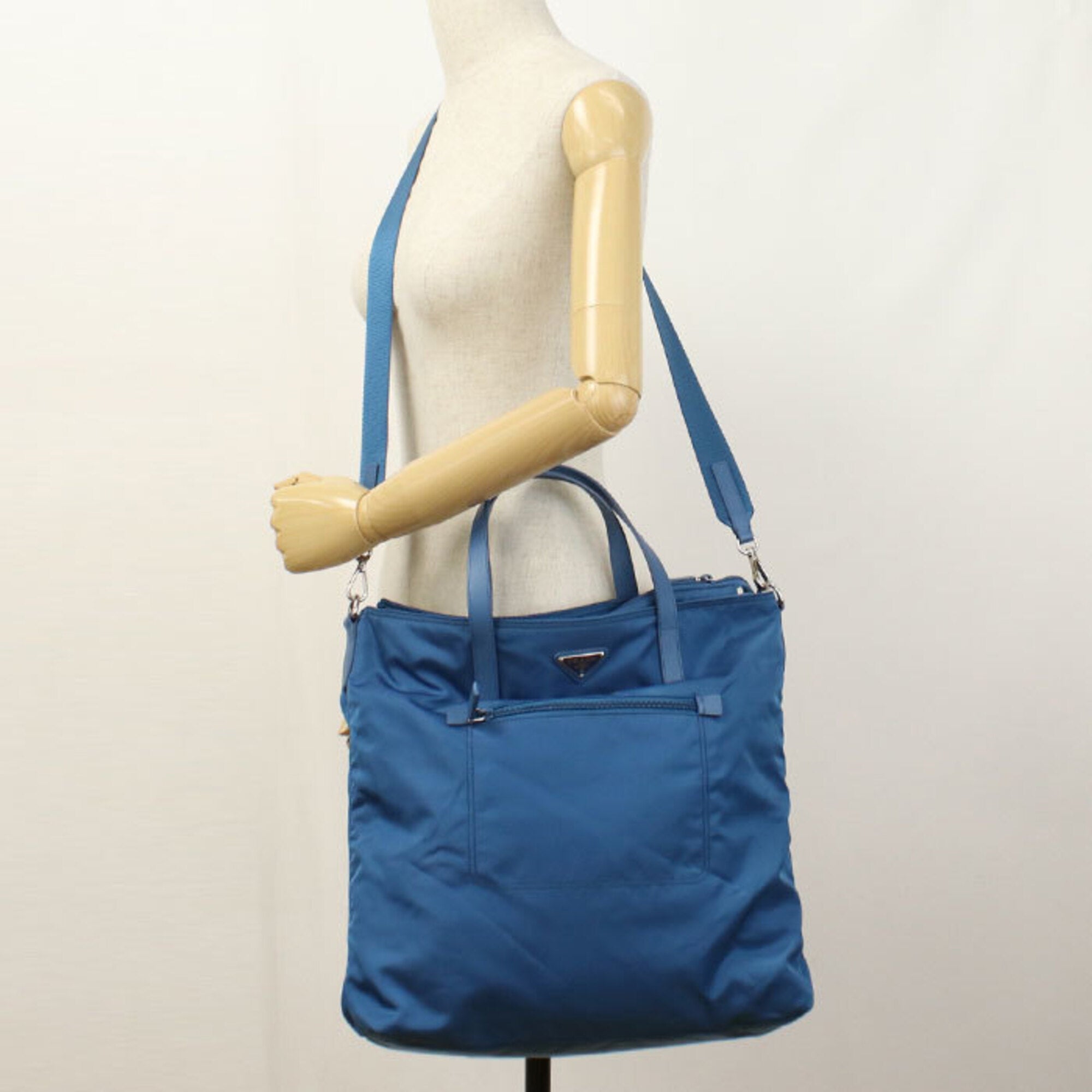 Prada Blue Nylon Tote Bag (Pre-Owned)