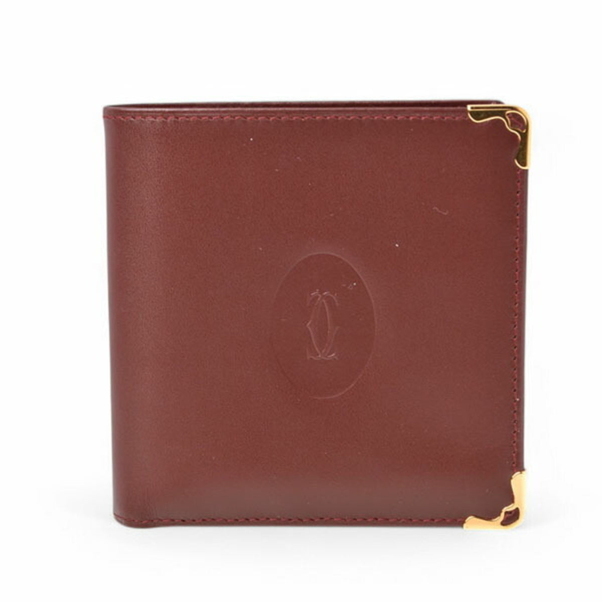 Cartier Bordeaux Leather Wallet (Bi-Fold) (Pre-Owned)