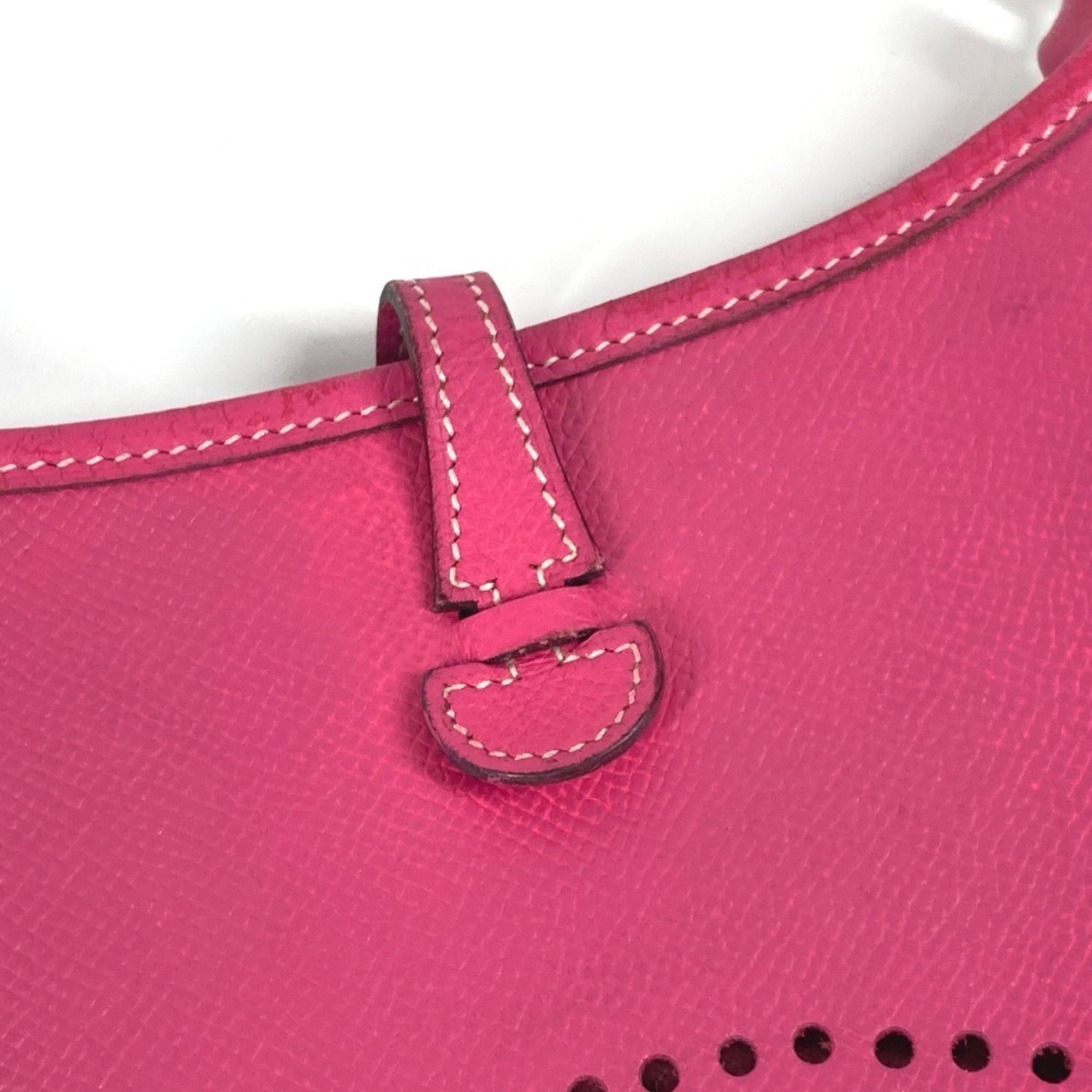 Hermes Evelyne Pink Leather Pochette Shoulder Bag (Pre-Owned)