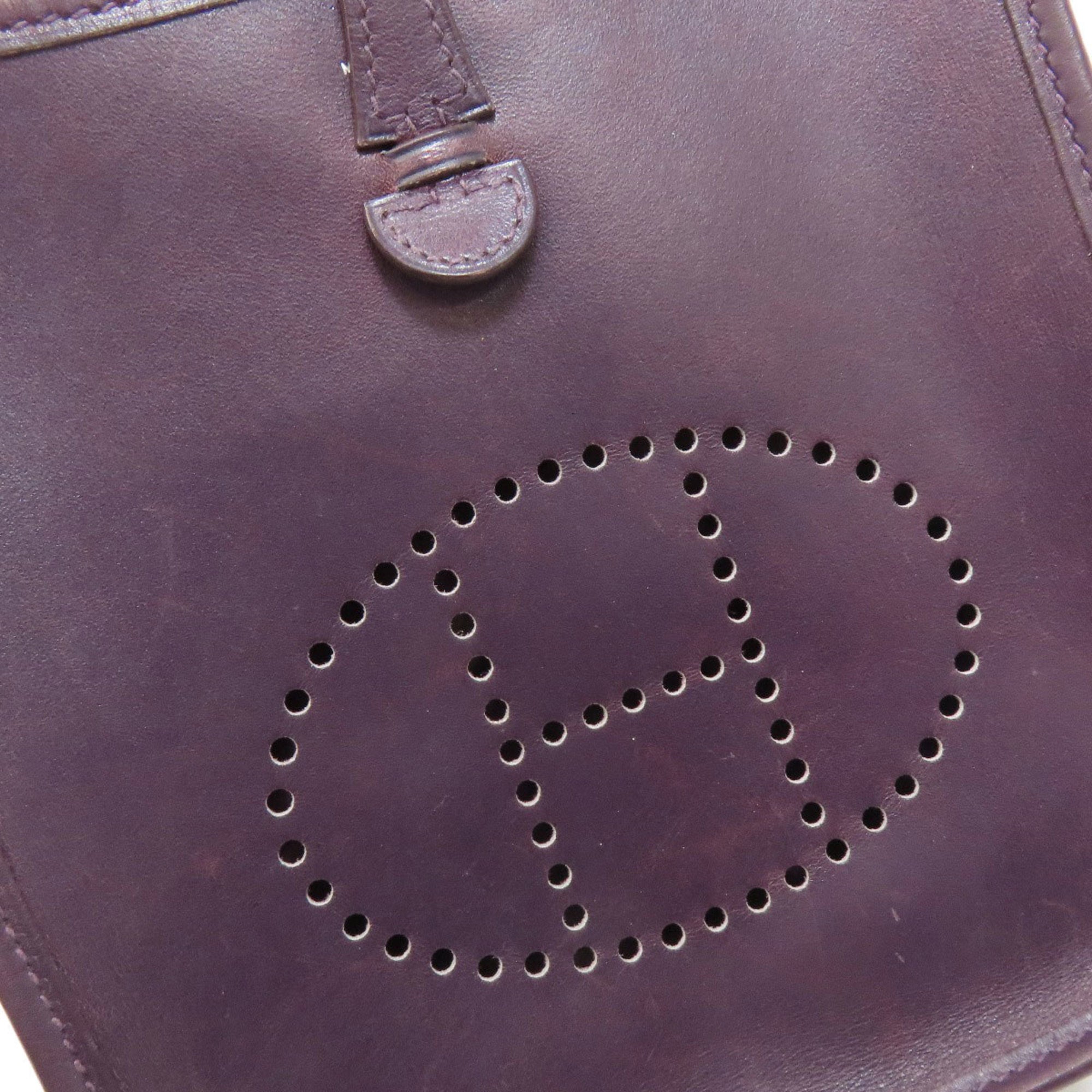 Hermes Evelyne Purple Leather Shoulder Bag (Pre-Owned)