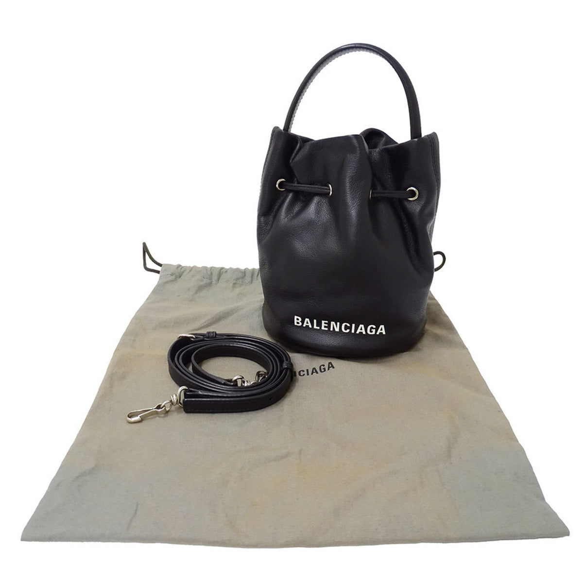 Balenciaga Black Leather Handbag Shoulder Bag (Pre-Owned)