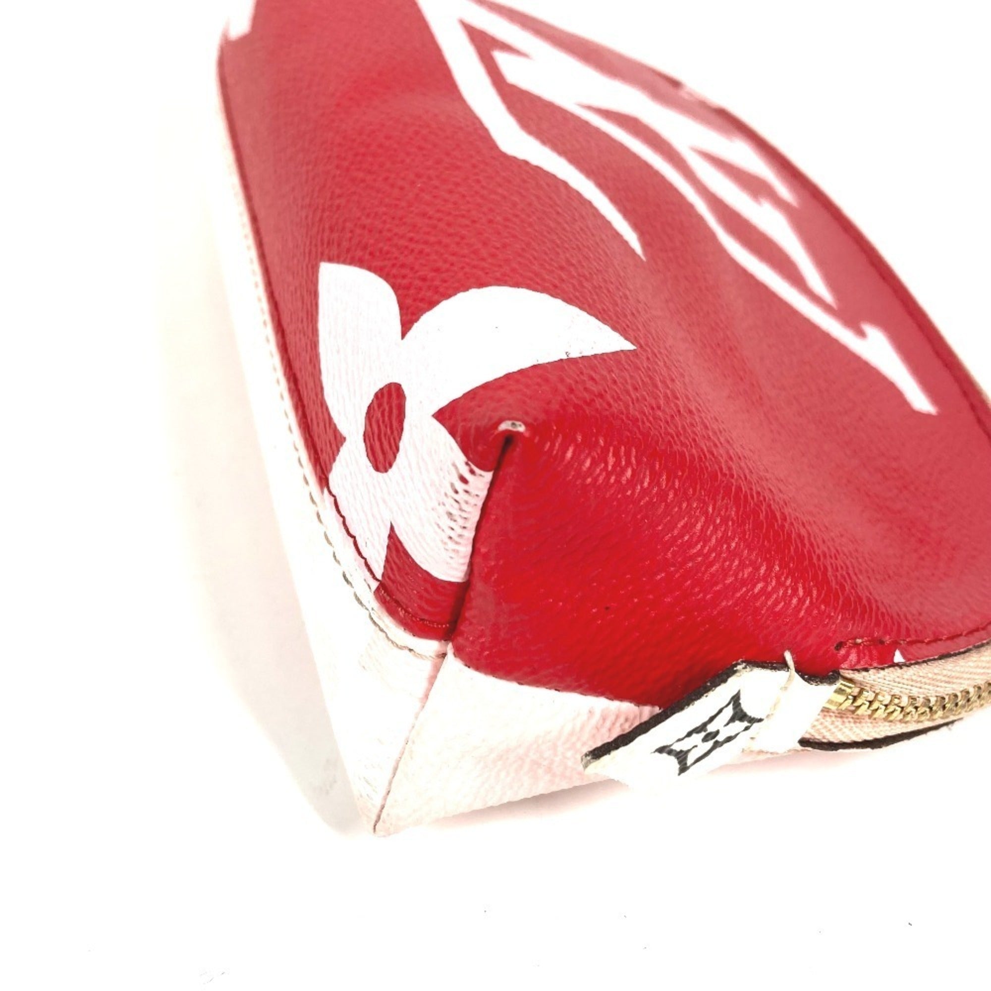 Louis Vuitton Pink Red Color Monogram Pouch (Pre-Owned)