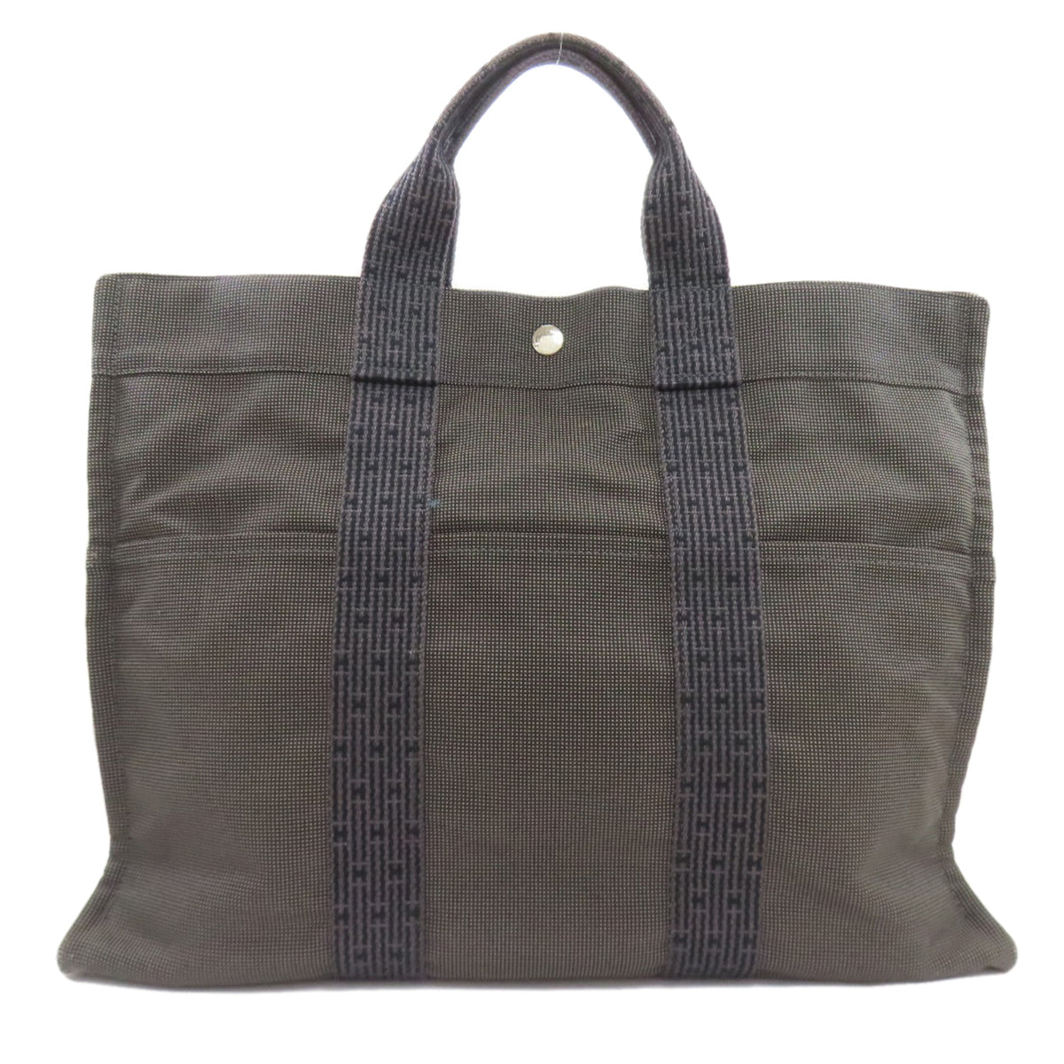 Hermes Gray Canvas Handbag (Pre-Owned)
