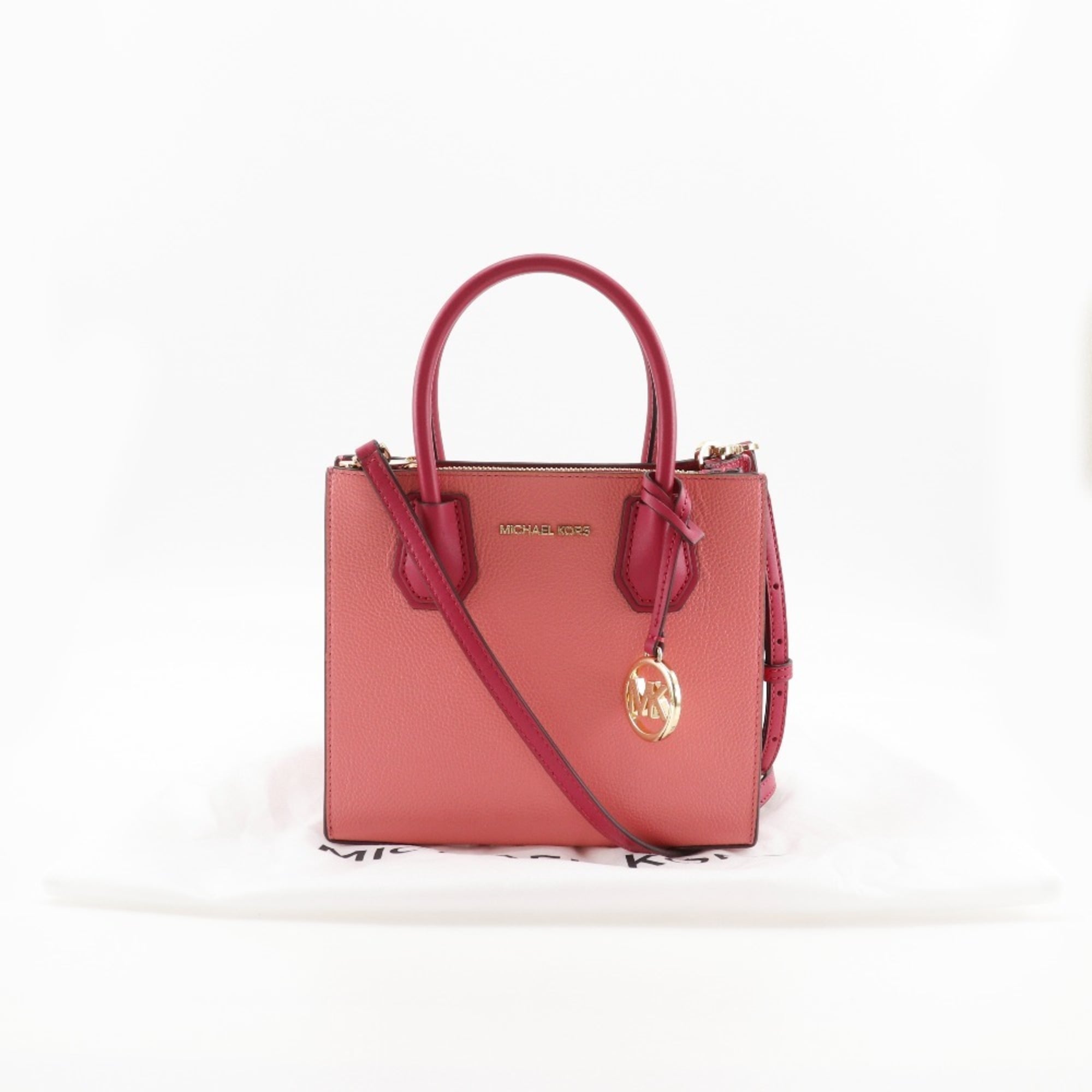 Michael Kors Pink Red Color Leather Handbag (Pre-Owned)