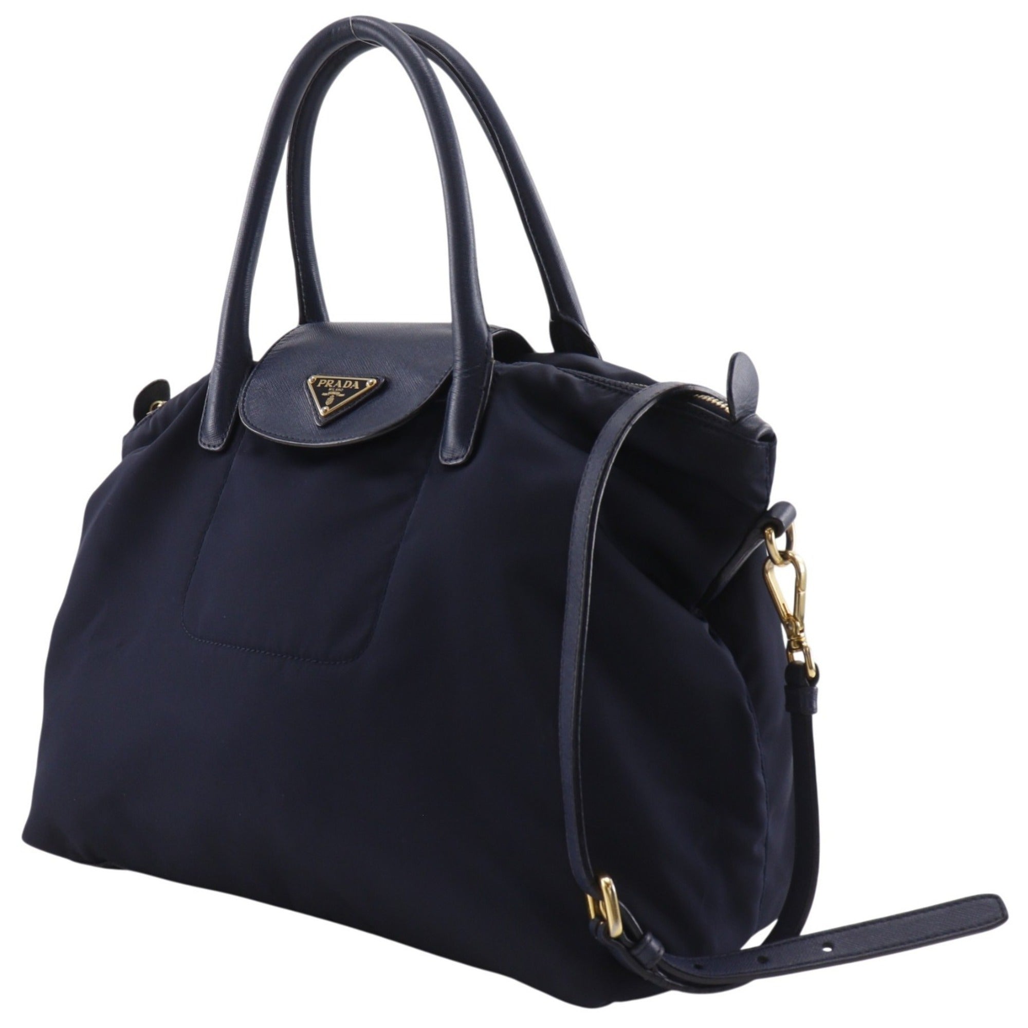 Prada Navy Nylon Handbag (Pre-Owned)
