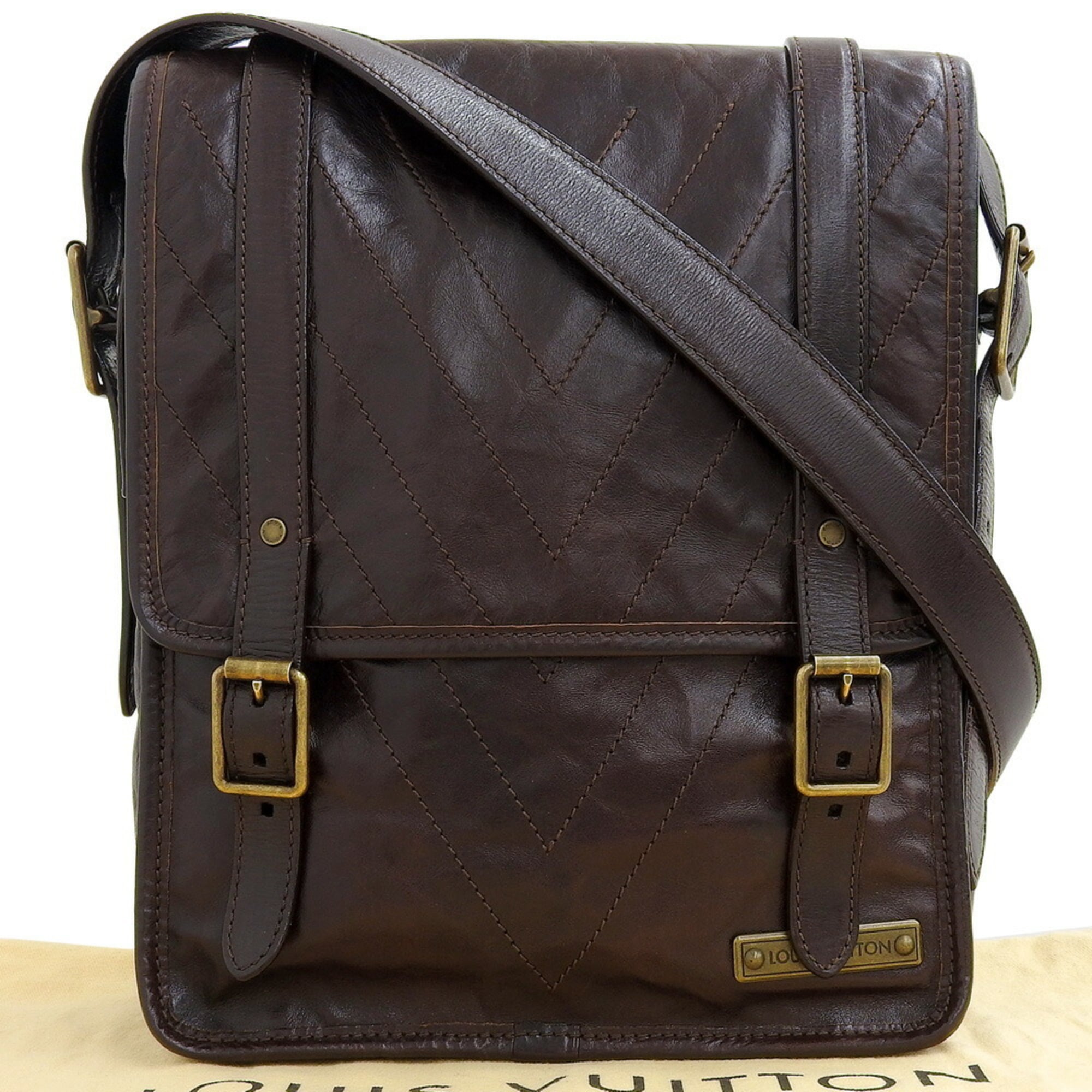 Louis Vuitton Brown Leather Shoulder Bag (Pre-Owned)