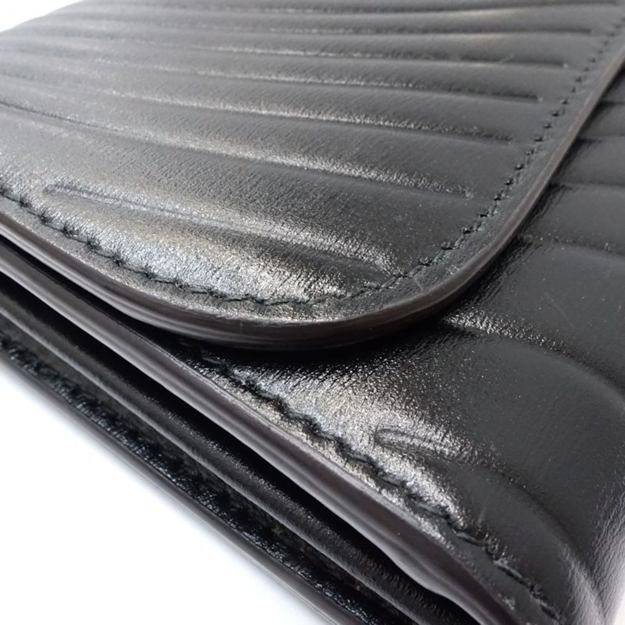 Cartier Black Leather Long Wallet (Bi-Fold) (Pre-Owned)