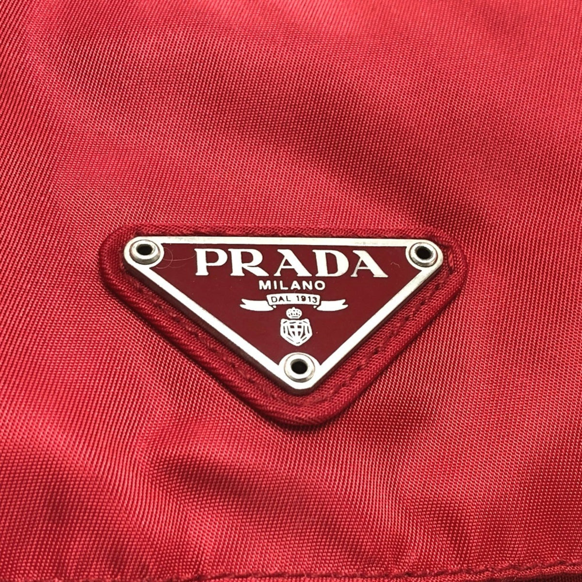 Prada Red Color Nylon Backpack (Pre-Owned)